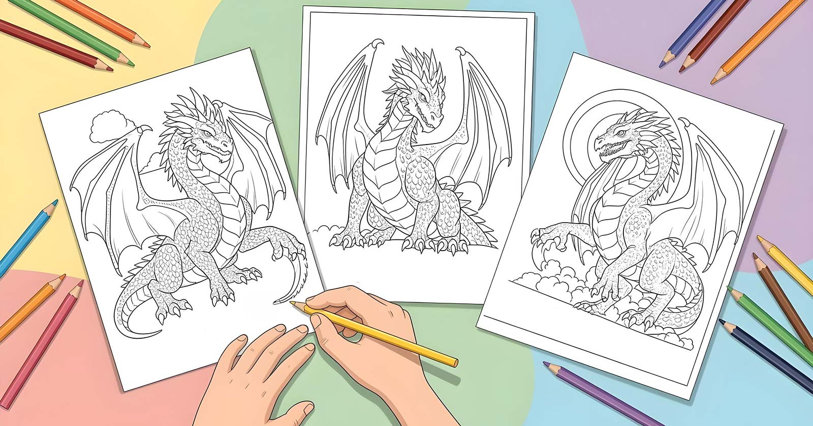 Printable Coloring Pages for Dragon