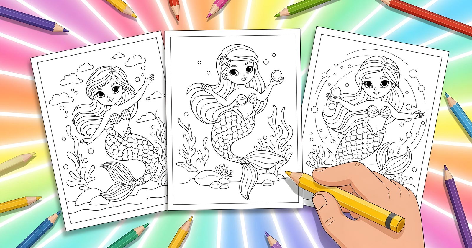 Printable Coloring Pages for Mermaid