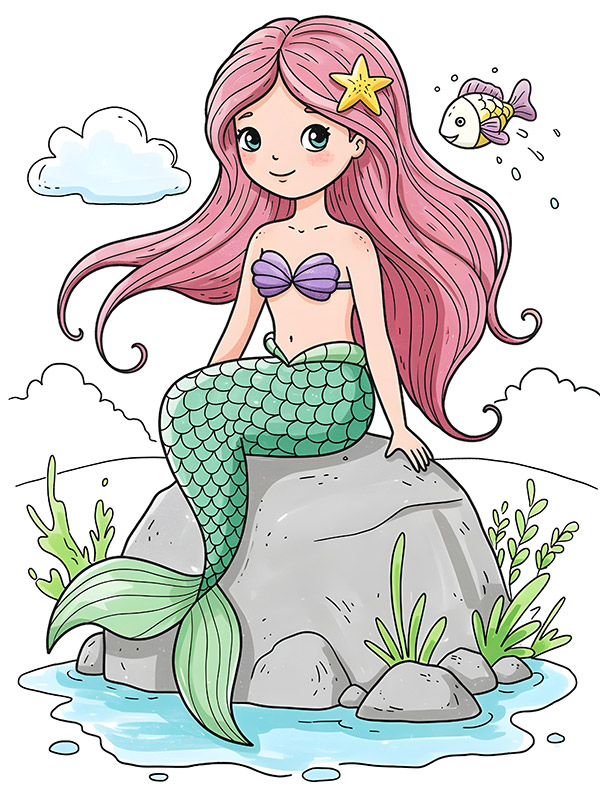 Mermaid Coloring Pages