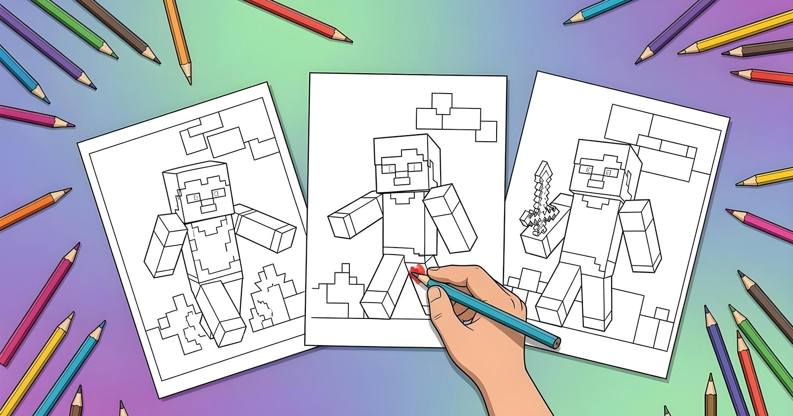 Printable Coloring Pages for Minecraft