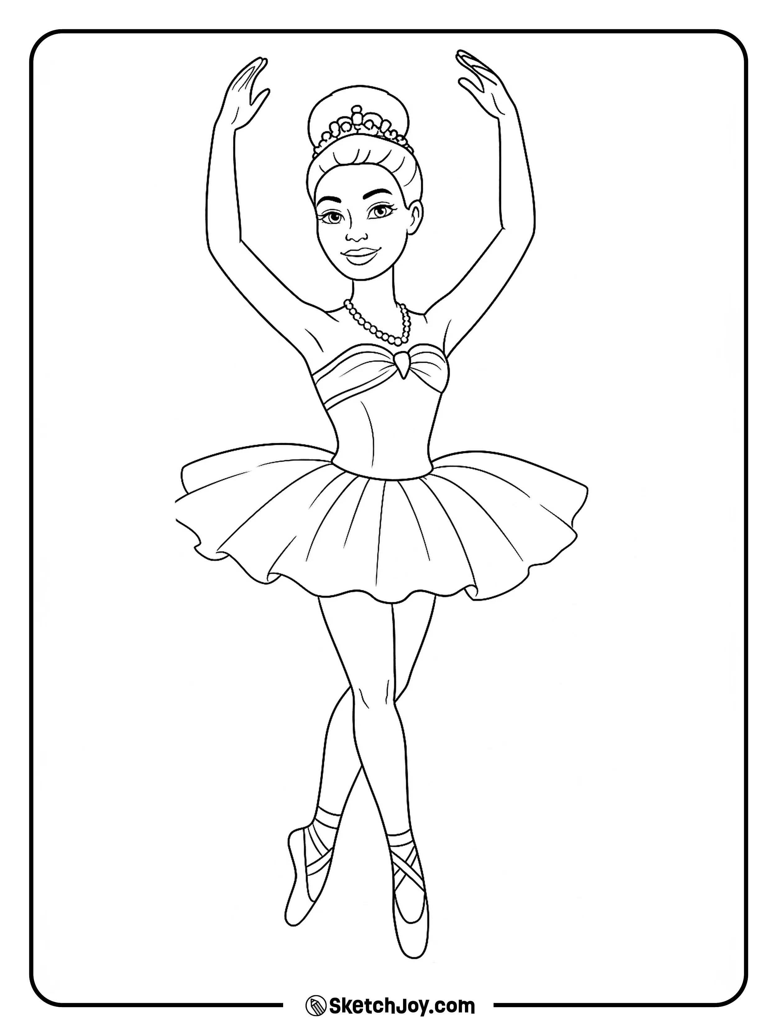 Barbie is dancing in her tutu.
