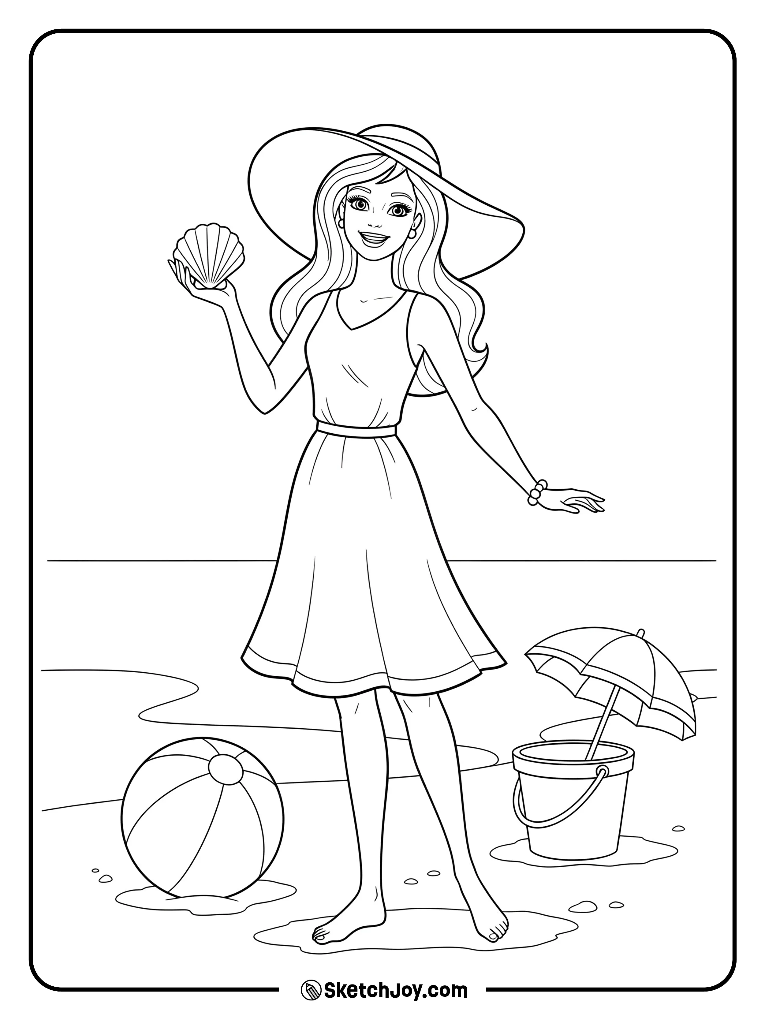 Barbie is enjoying a sunny day at the beach