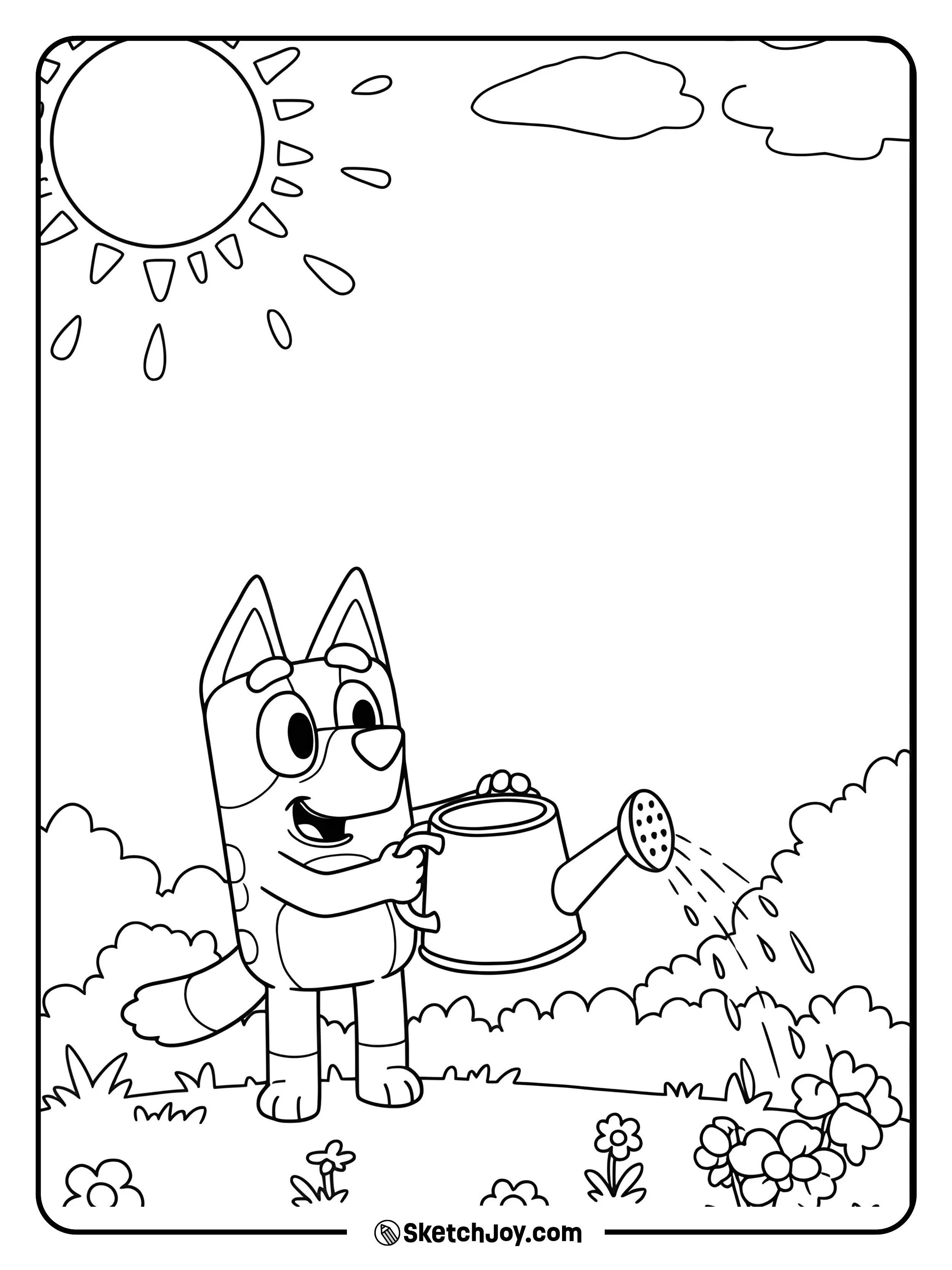 Bluey Watering Plants