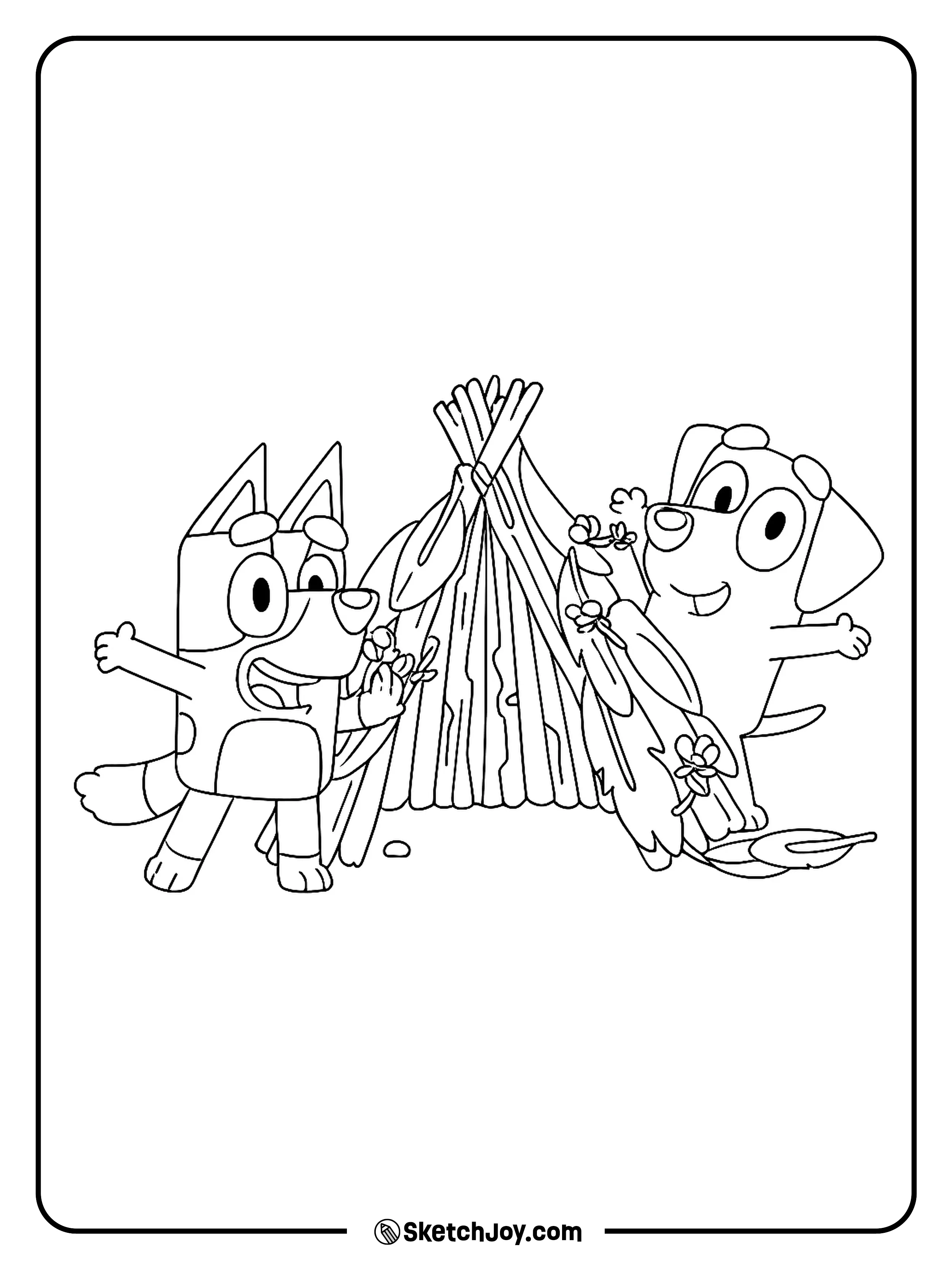 Bluey and Mackenzie are on a camping adventure.