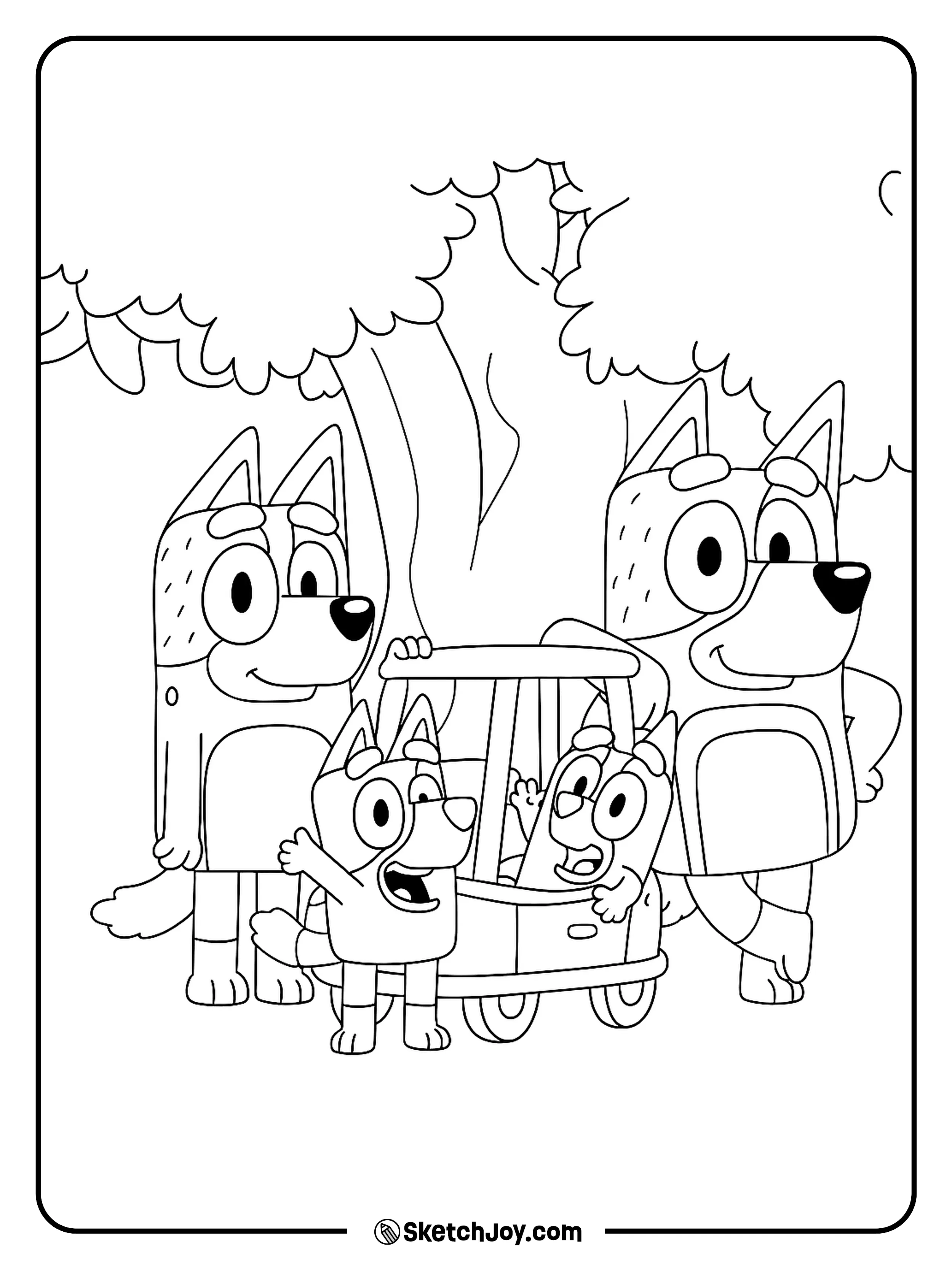 The whole Heeler family is spending quality time together.