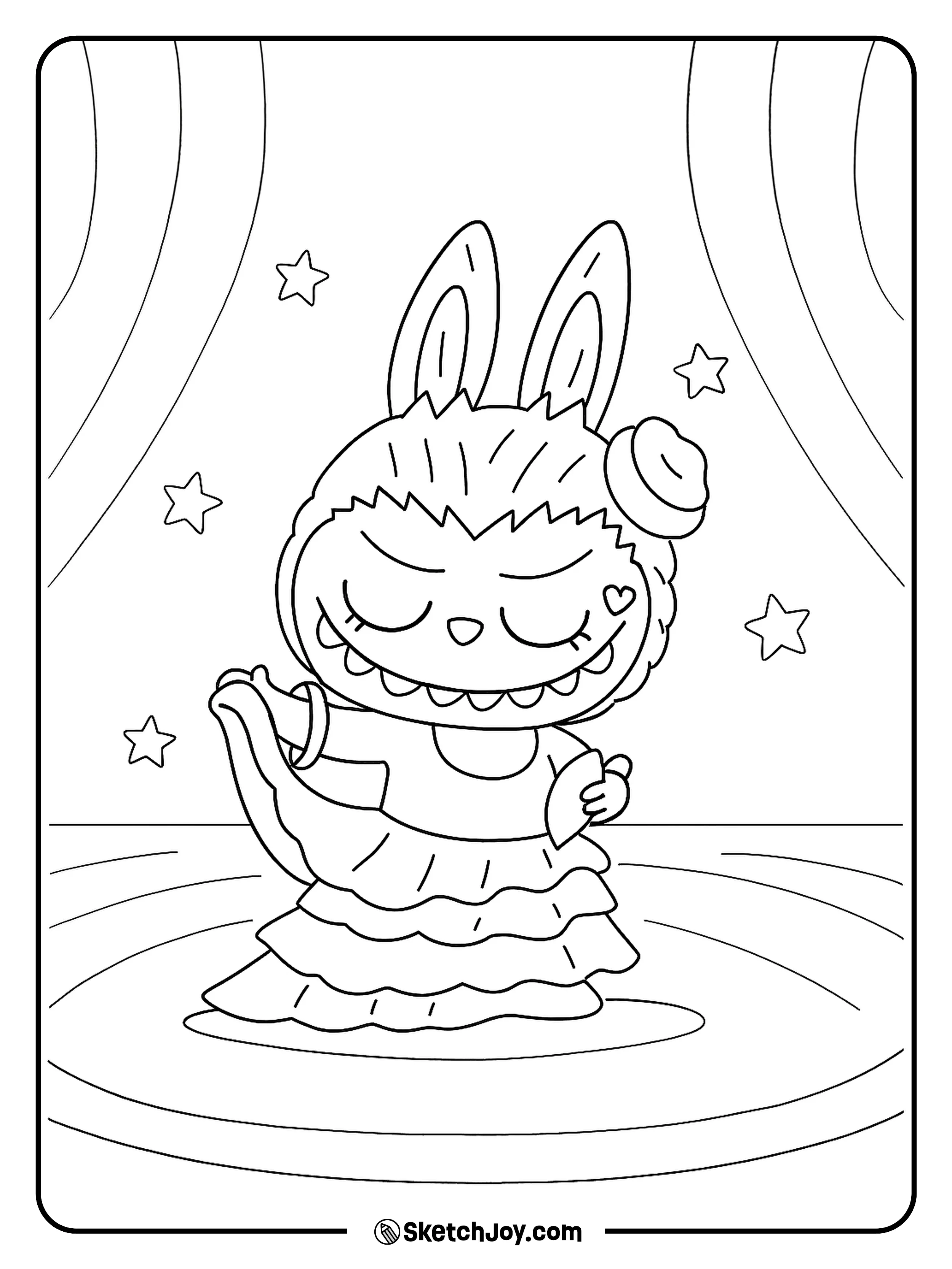 Labubu takes center stage in a ruffled flamenco dress