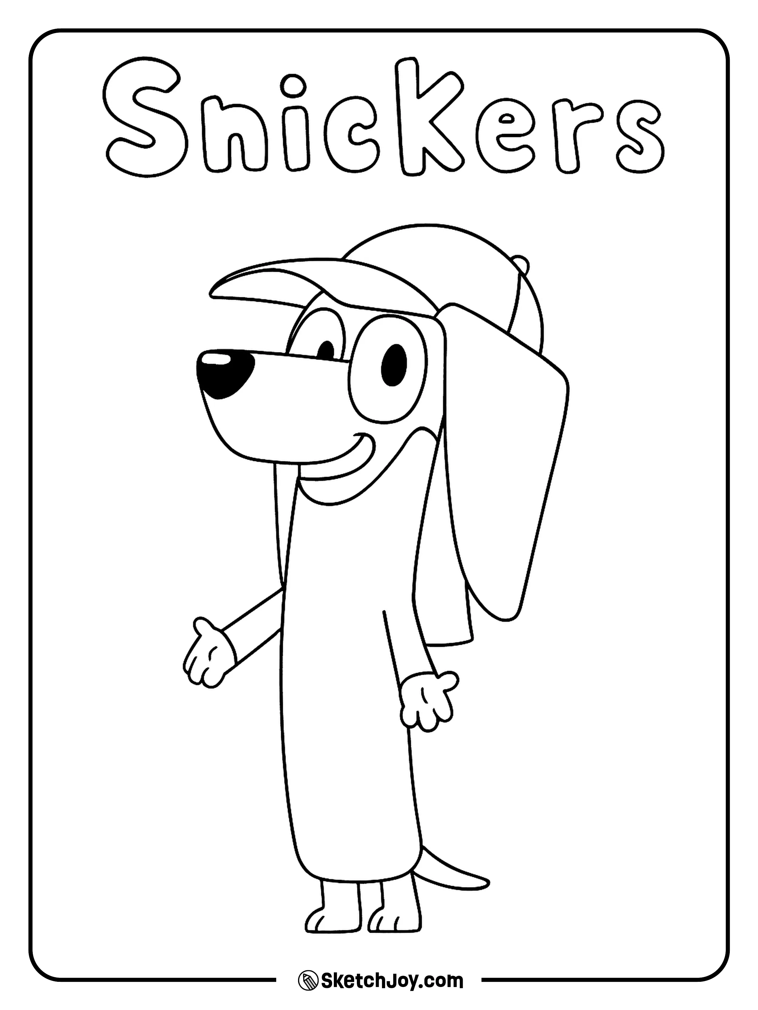 Snickers is all set for a camping trip, wearing his favorite sun hat.