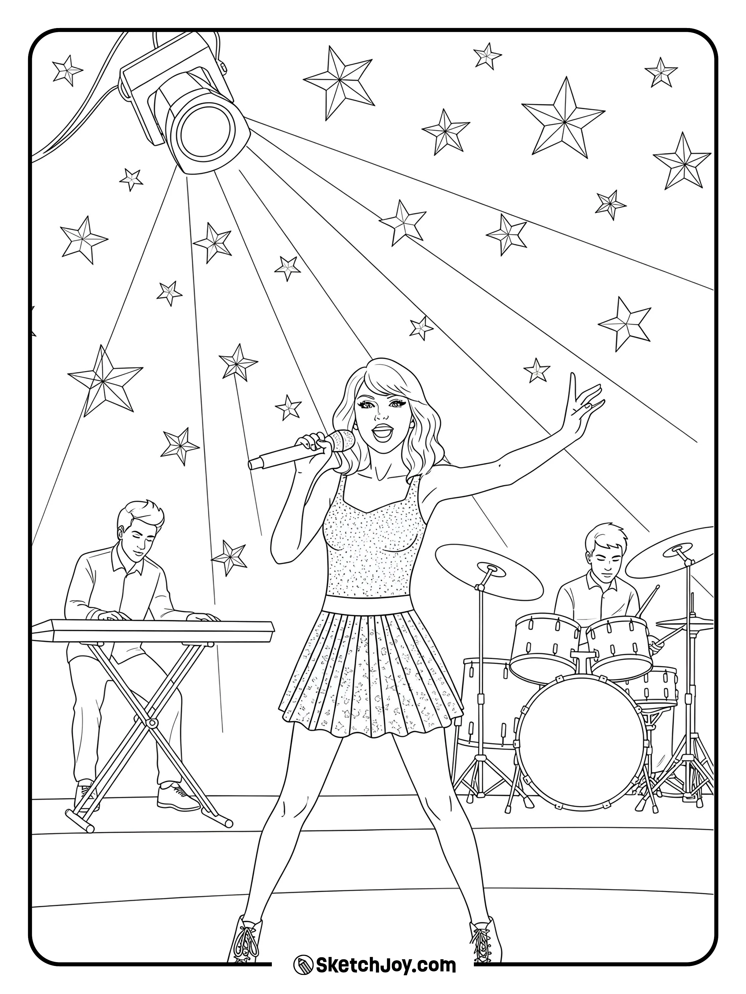 A musical performance scene with Taylor and her bandmates.
