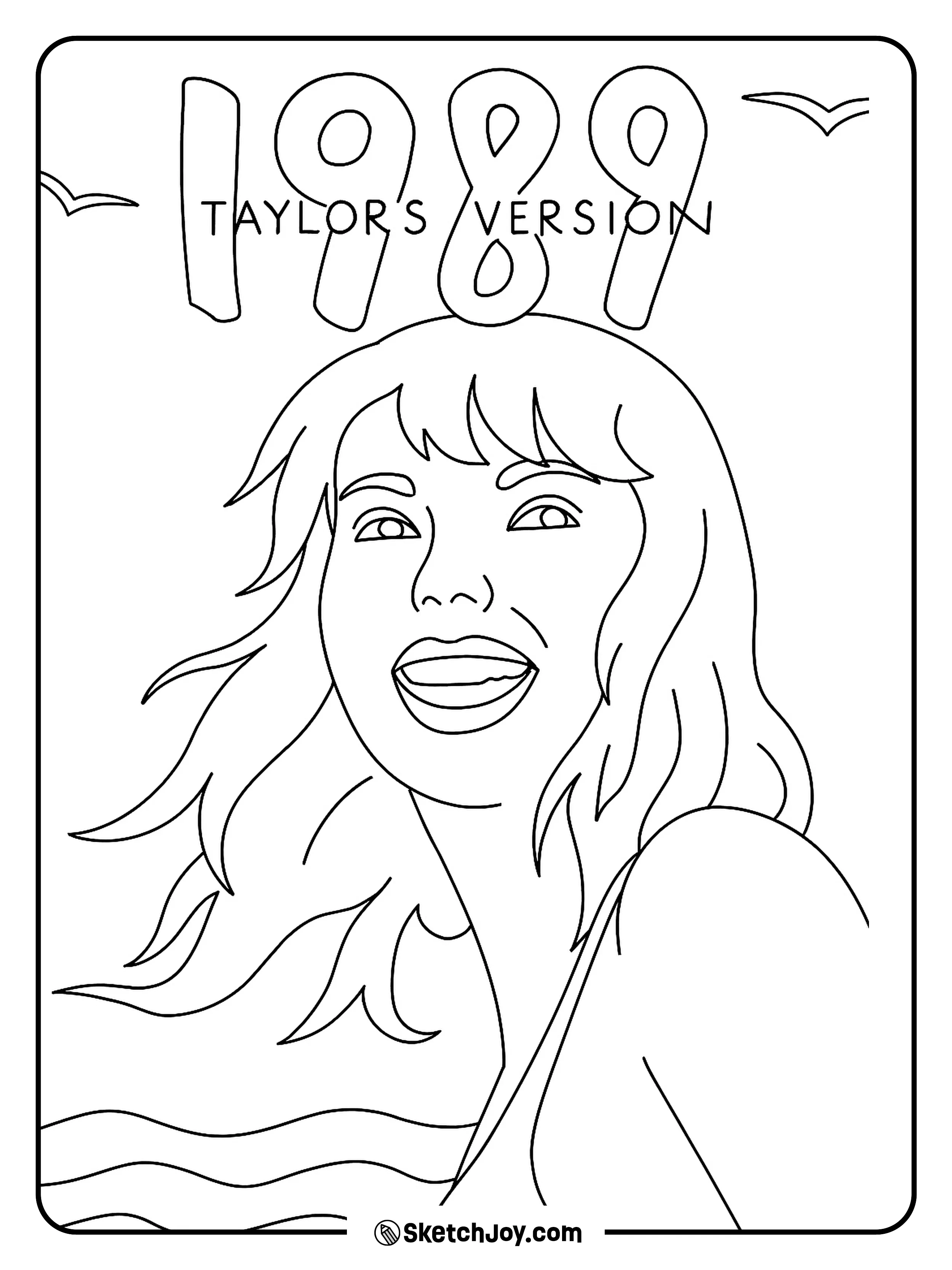 Taylor Swift smiling in the wind with 1989