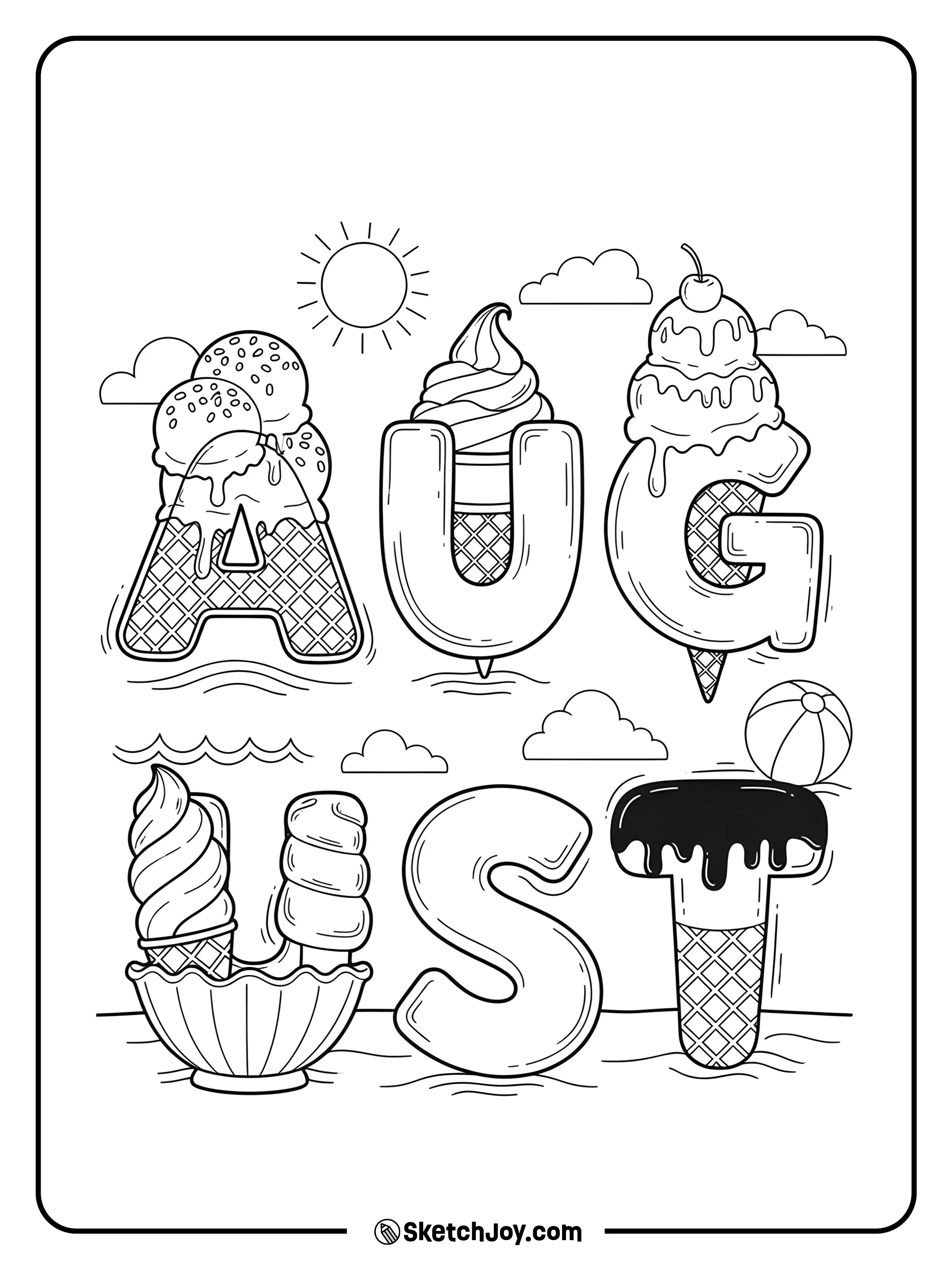 August made of ice cream designs.
