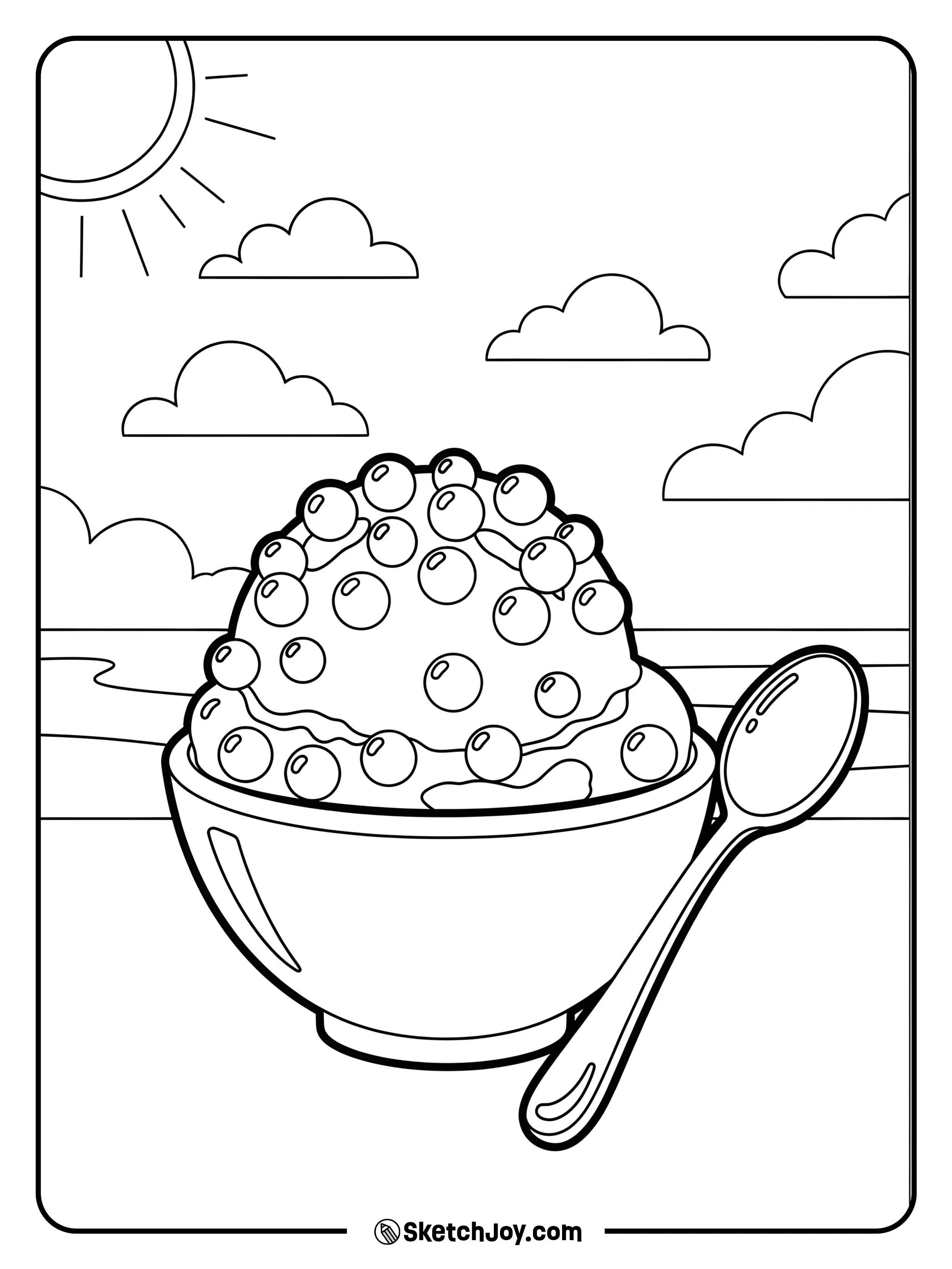 A scoop of bubble gum flavored ice cream with gumballs embedded in it.
