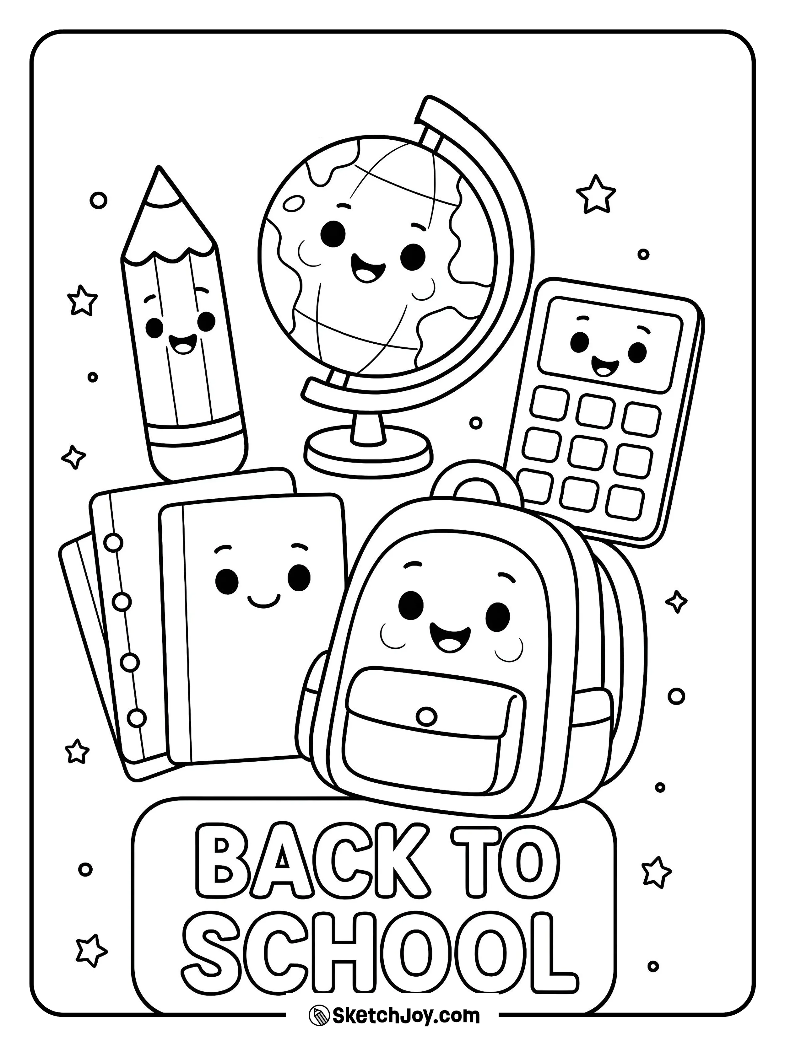 A fun and adorable collection of school items.