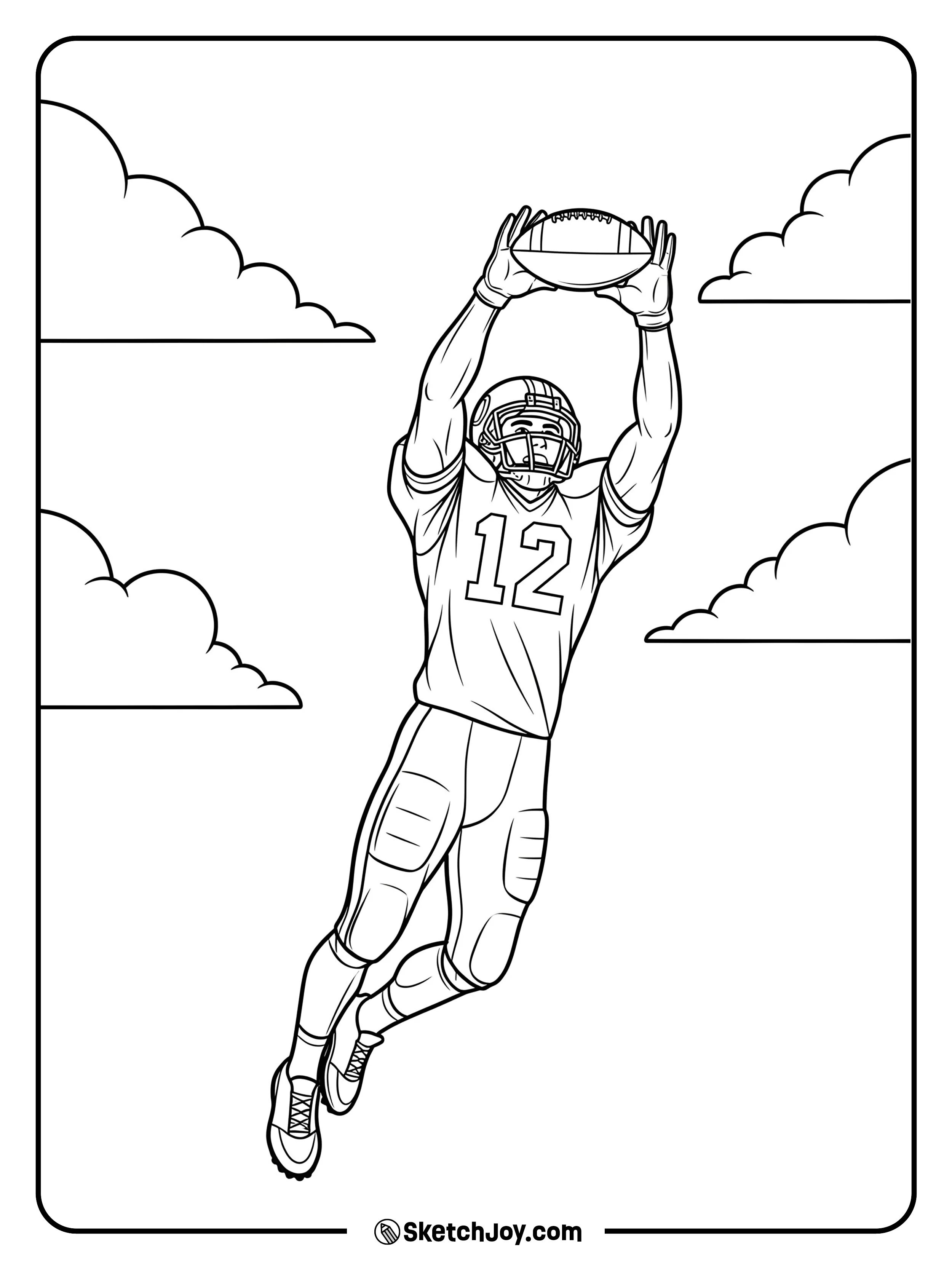 A player jumping to catch the ball.