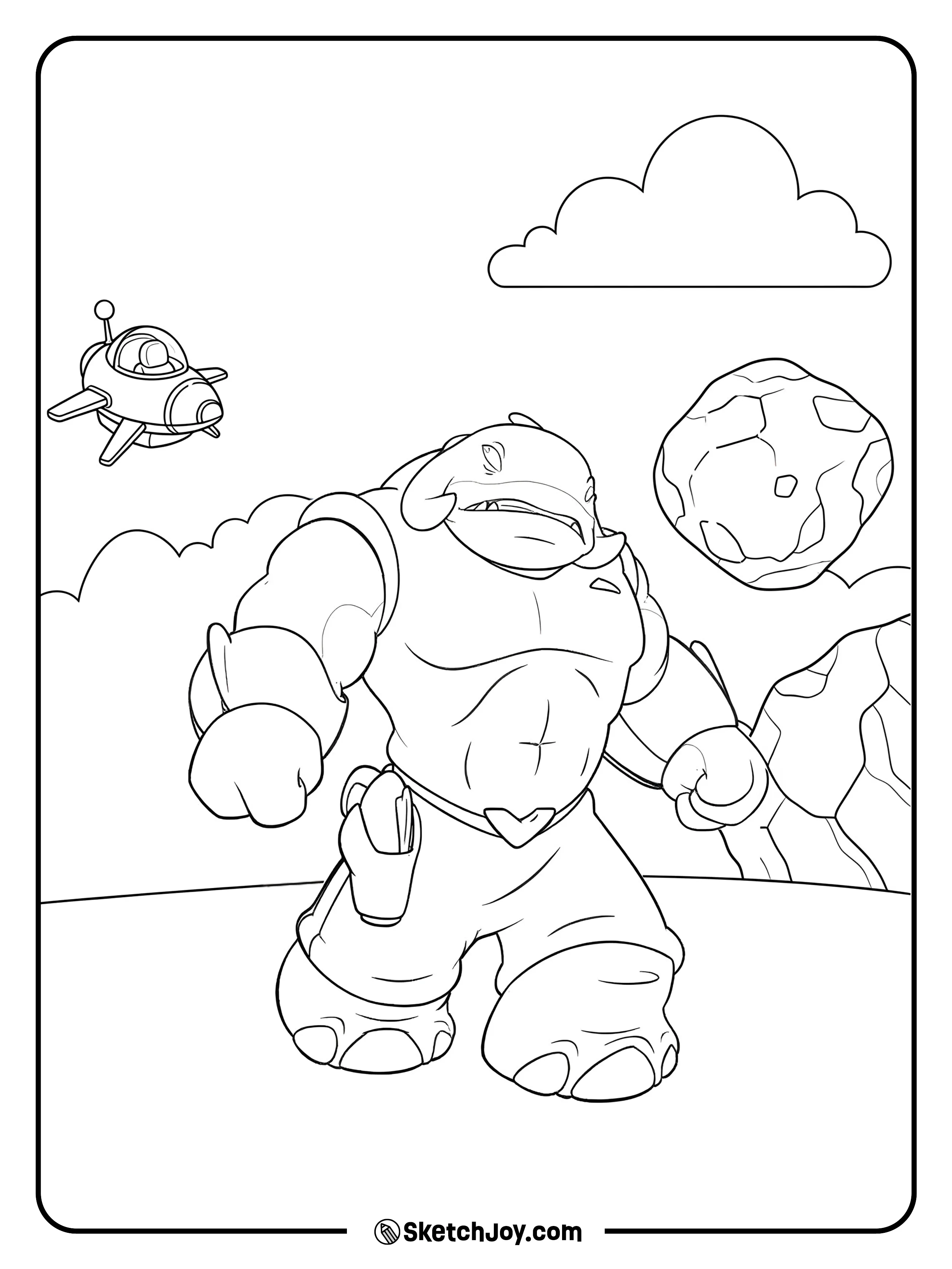 Captain Gantu walking proudly while patrolling the area