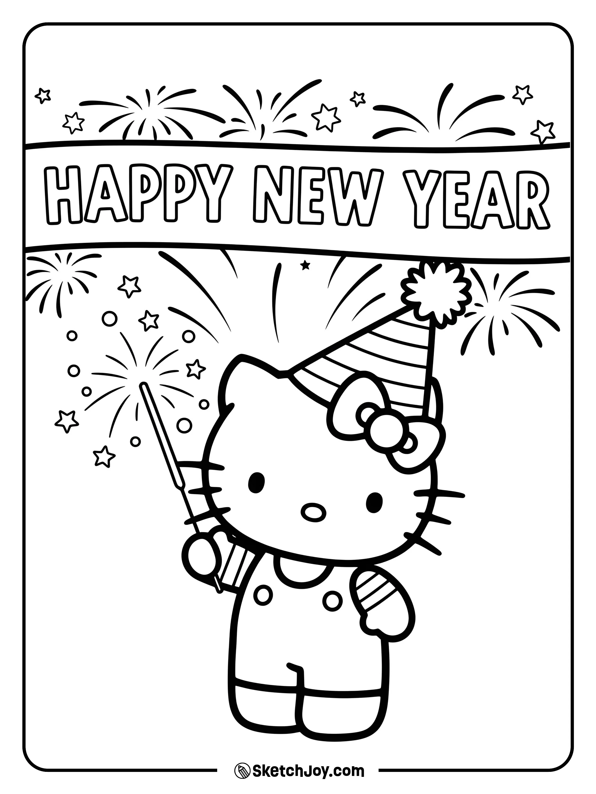 Hello Kitty is ringing in the New Year with sparkles and joy.