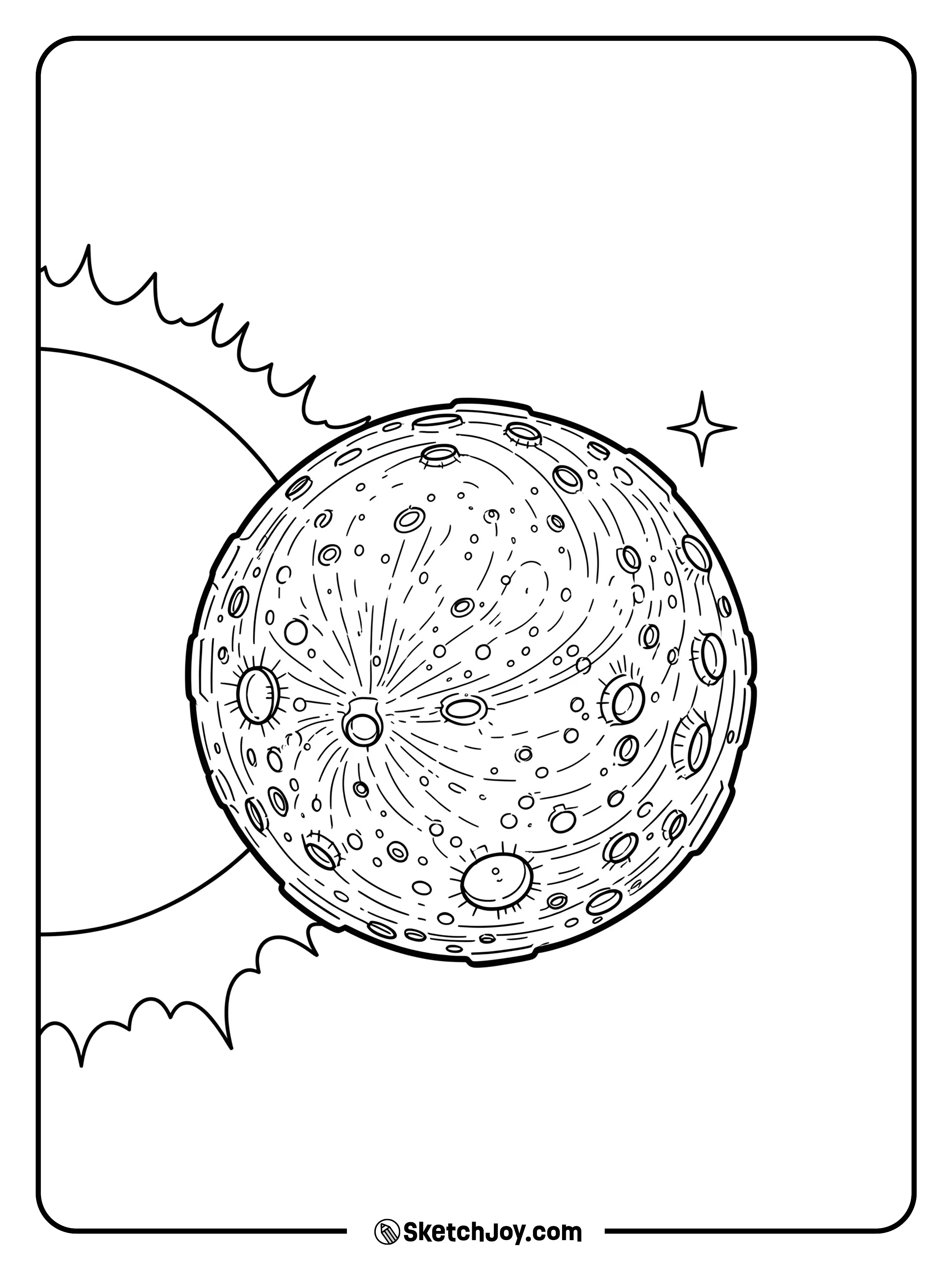 Mercury with its cratered surface and proximity to the Sun.