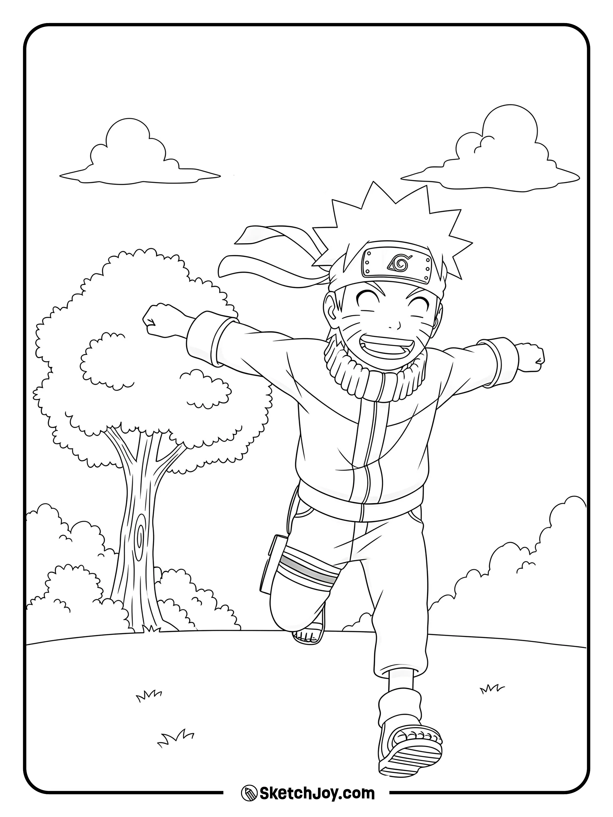 Naruto dashes forward with a determined face.