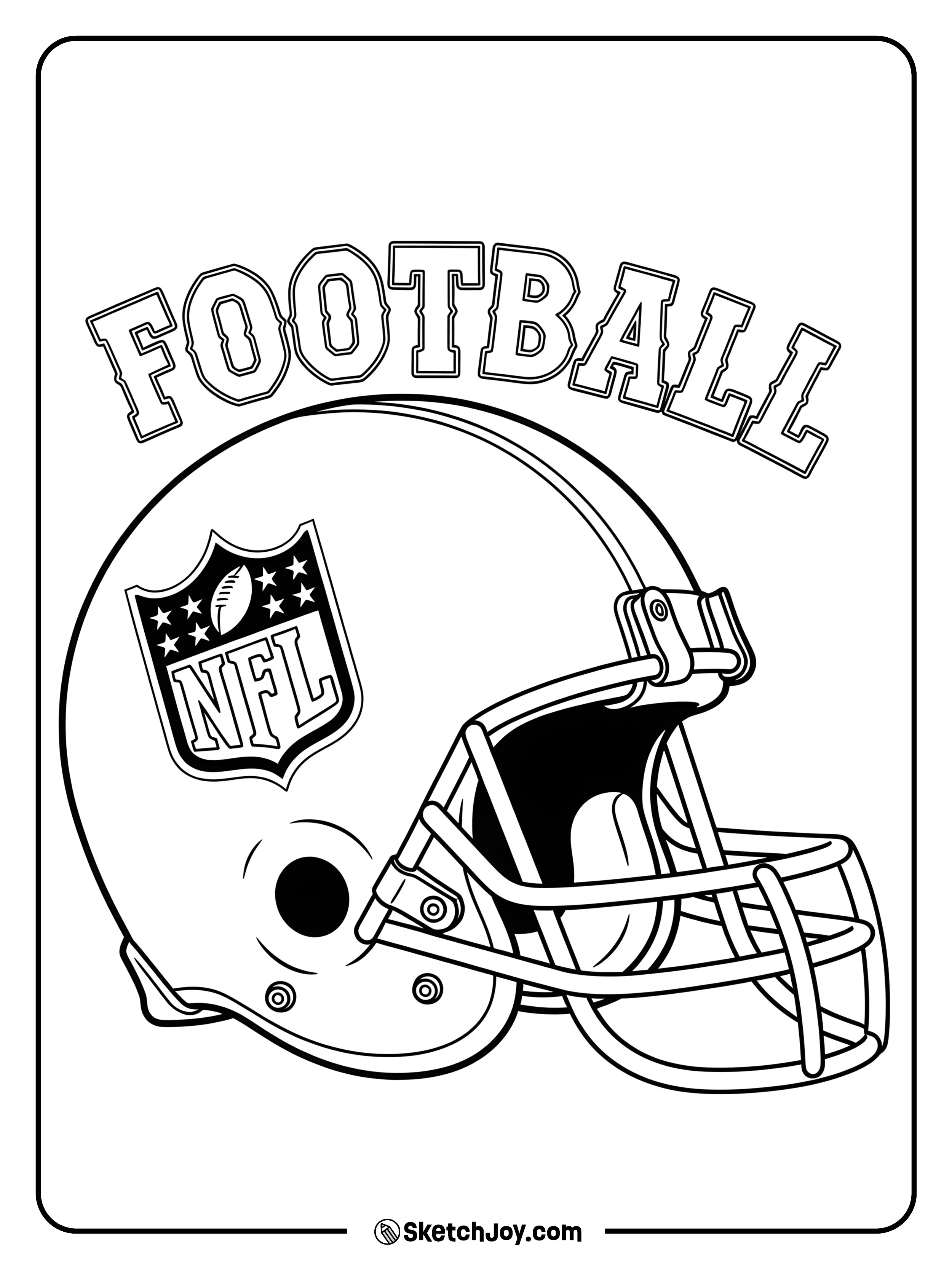 A detailed football helmet with the NFL logo