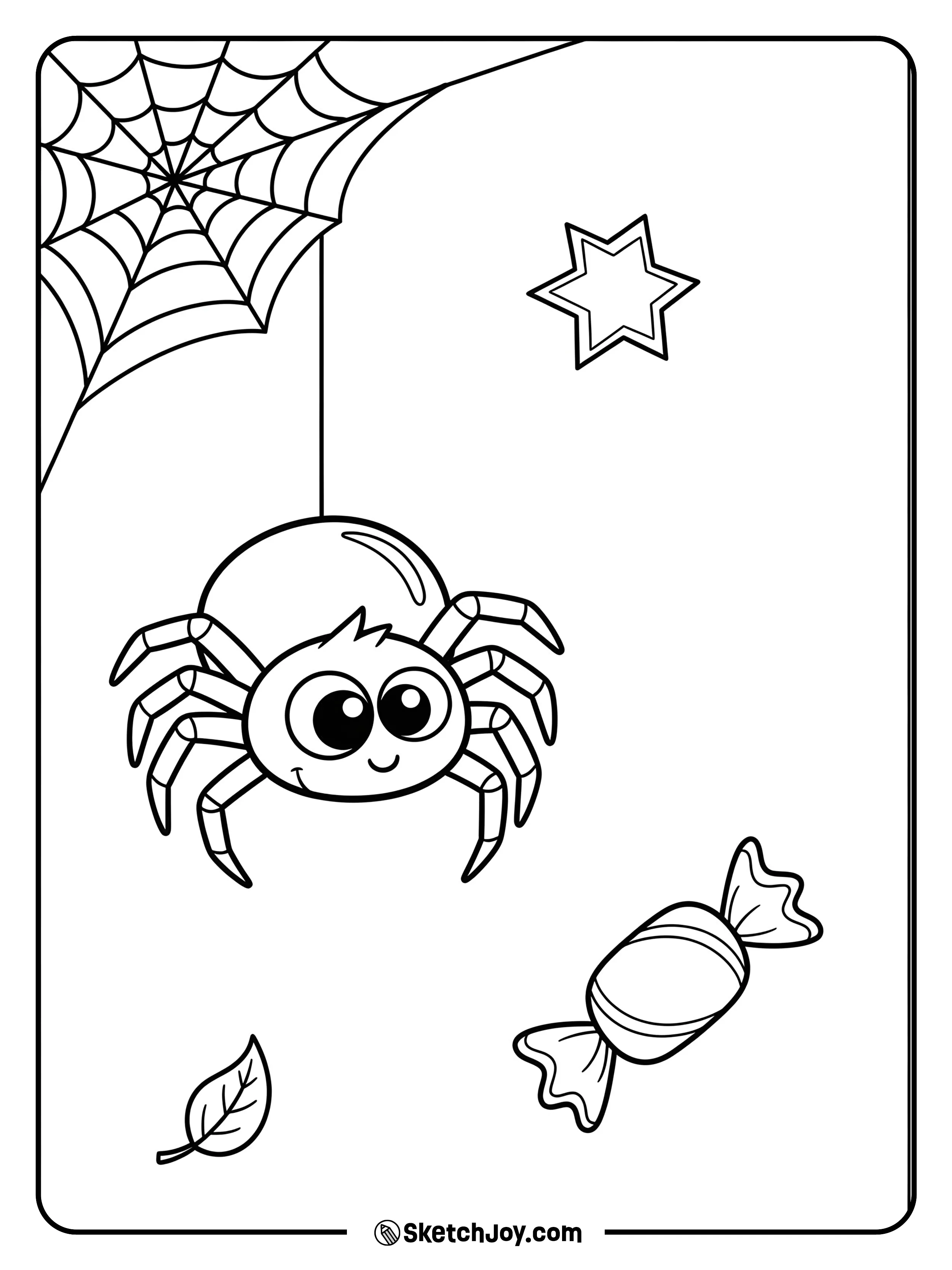 A round spider hangs from a strand beneath a web in the corner.