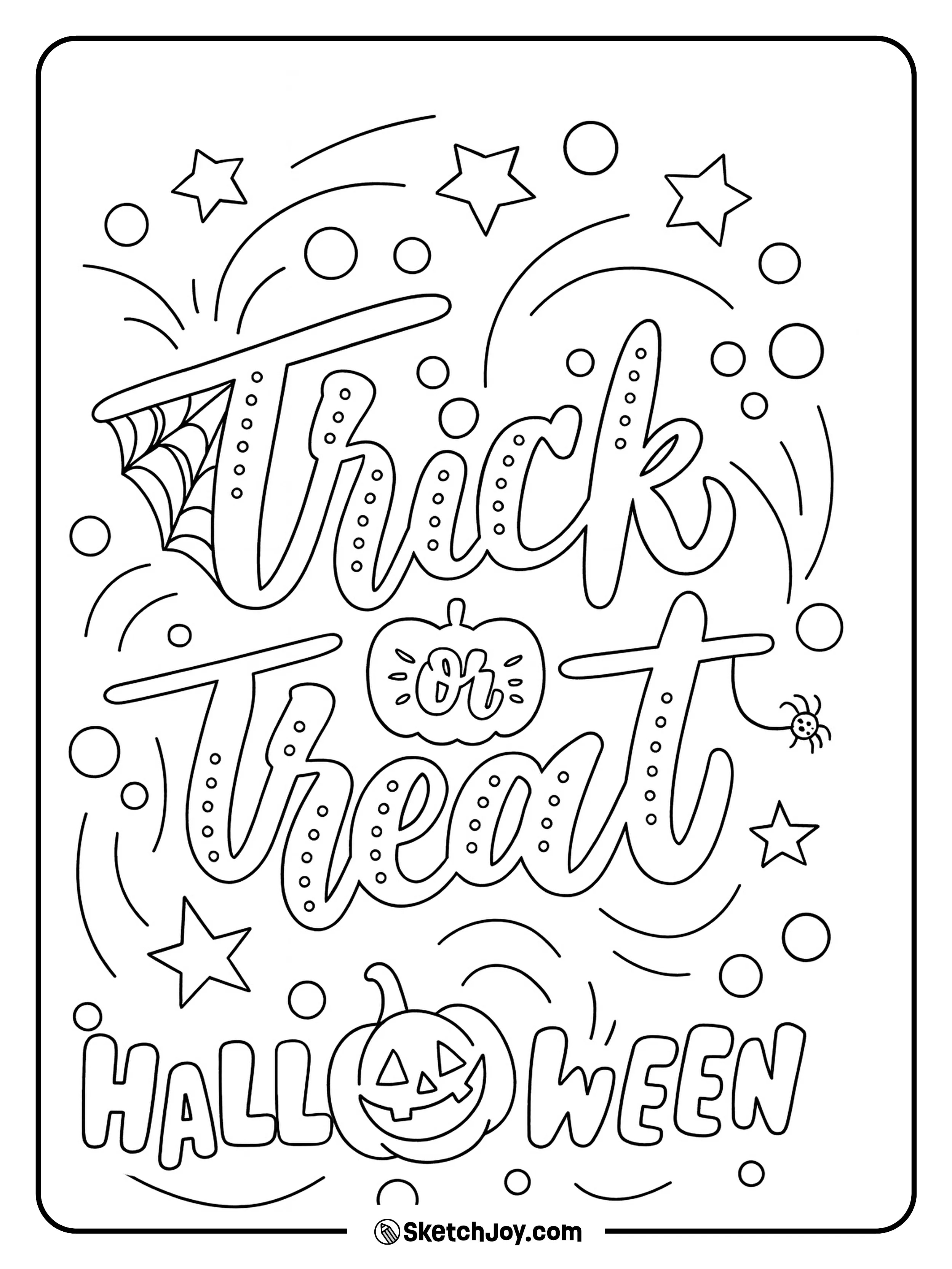 Trick or Treat appear in large decorative letters