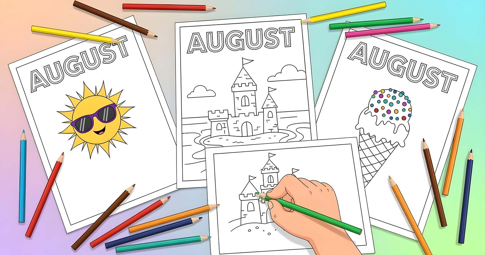 Printable Coloring Pages for August