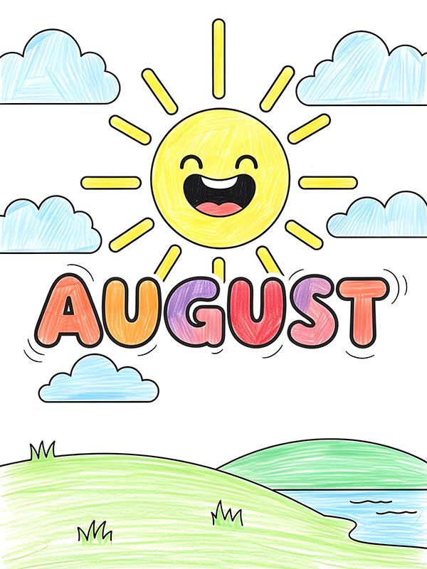 August Coloring Pages