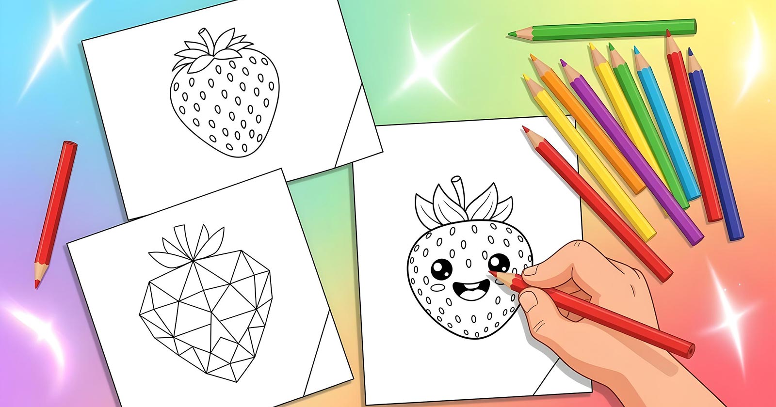 Printable Coloring Pages for Strawberry