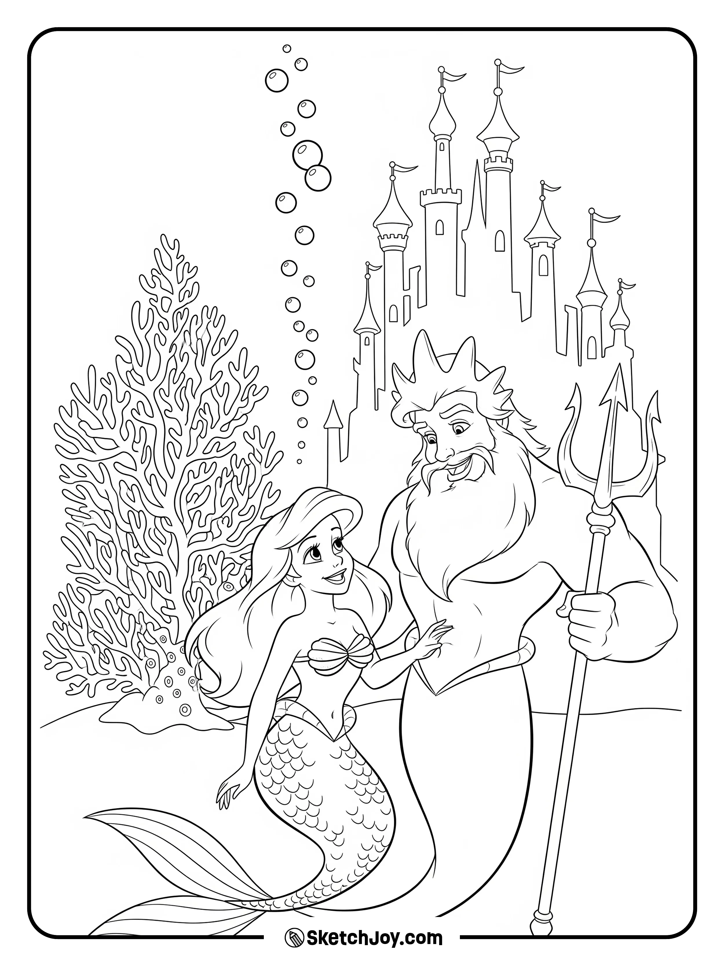 A warm father-daughter moment under the sea.