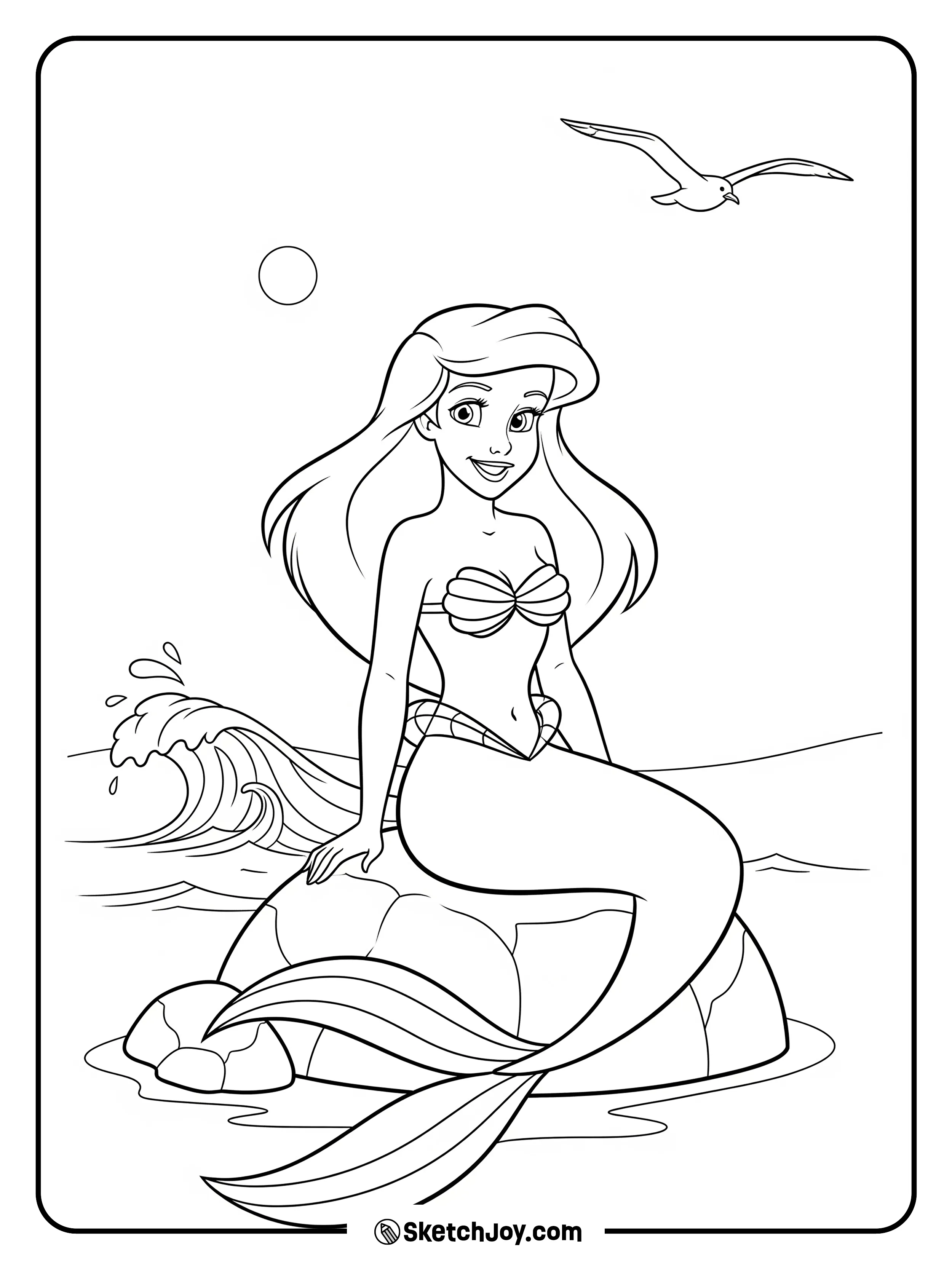 Ariel poses on her famous seaside rock