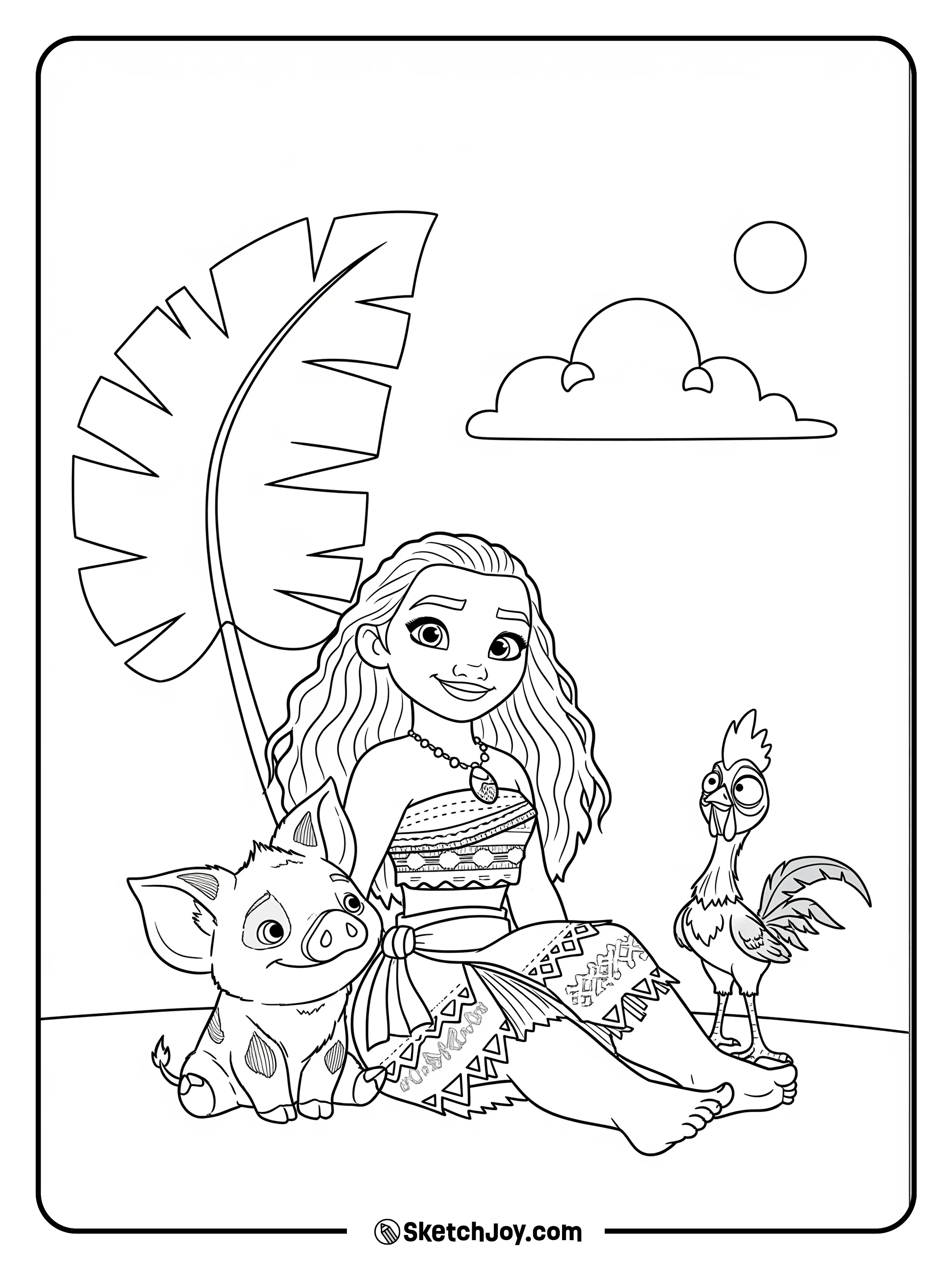 The trio relaxes on a sunny beach.
