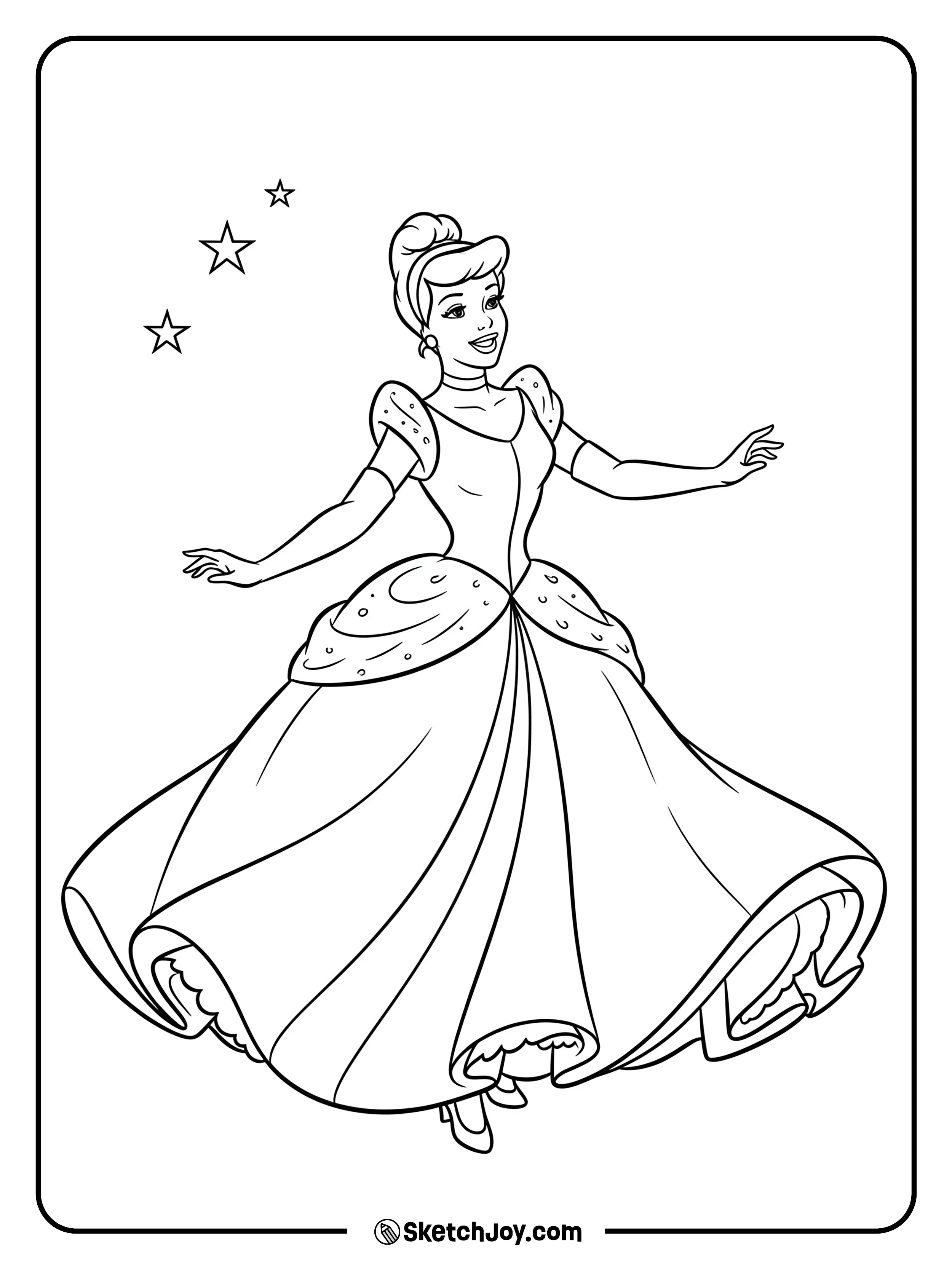 Cinderella twirls in her classic ball gown.