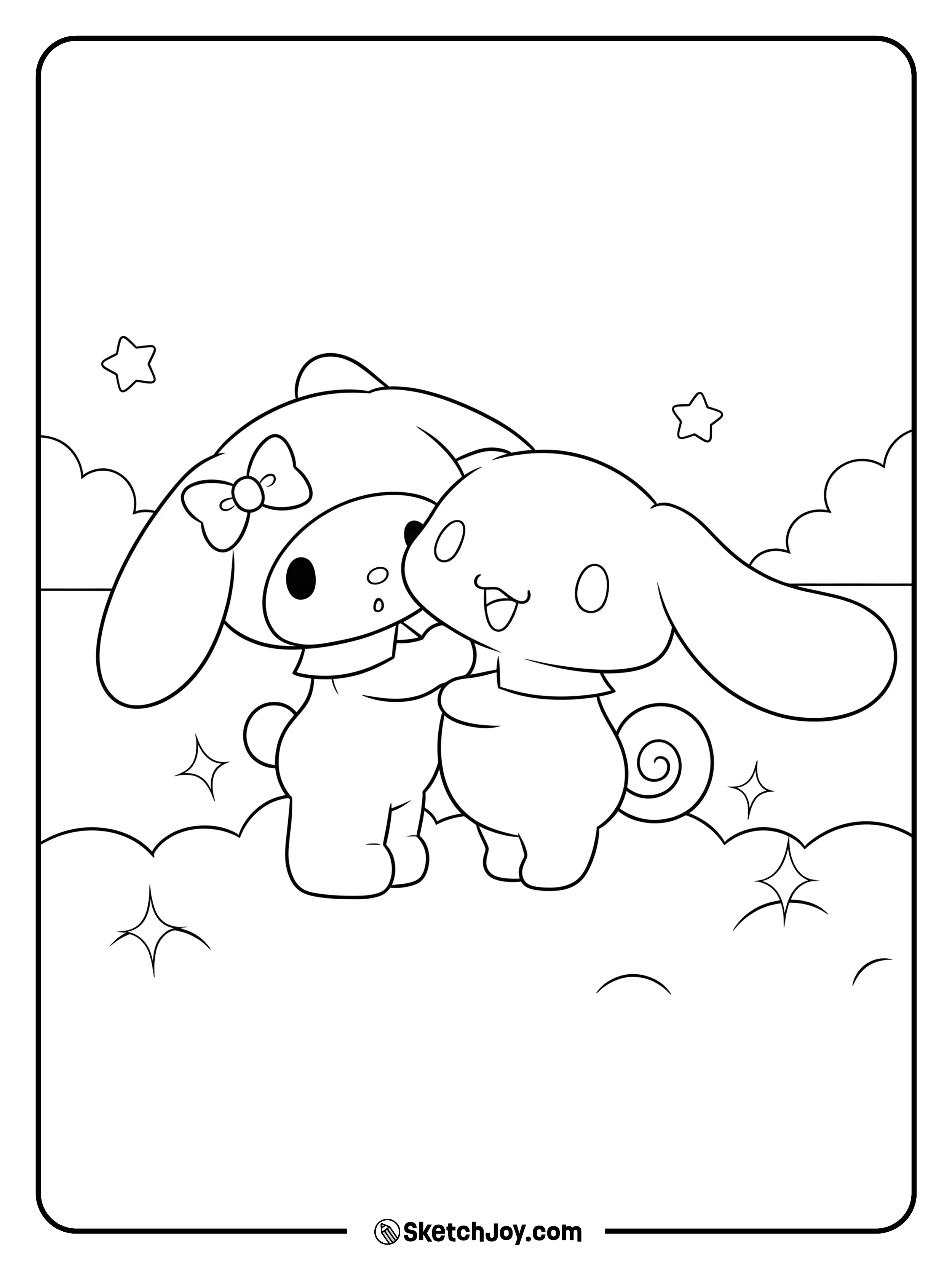 Cinnamoroll shares a sweet hug