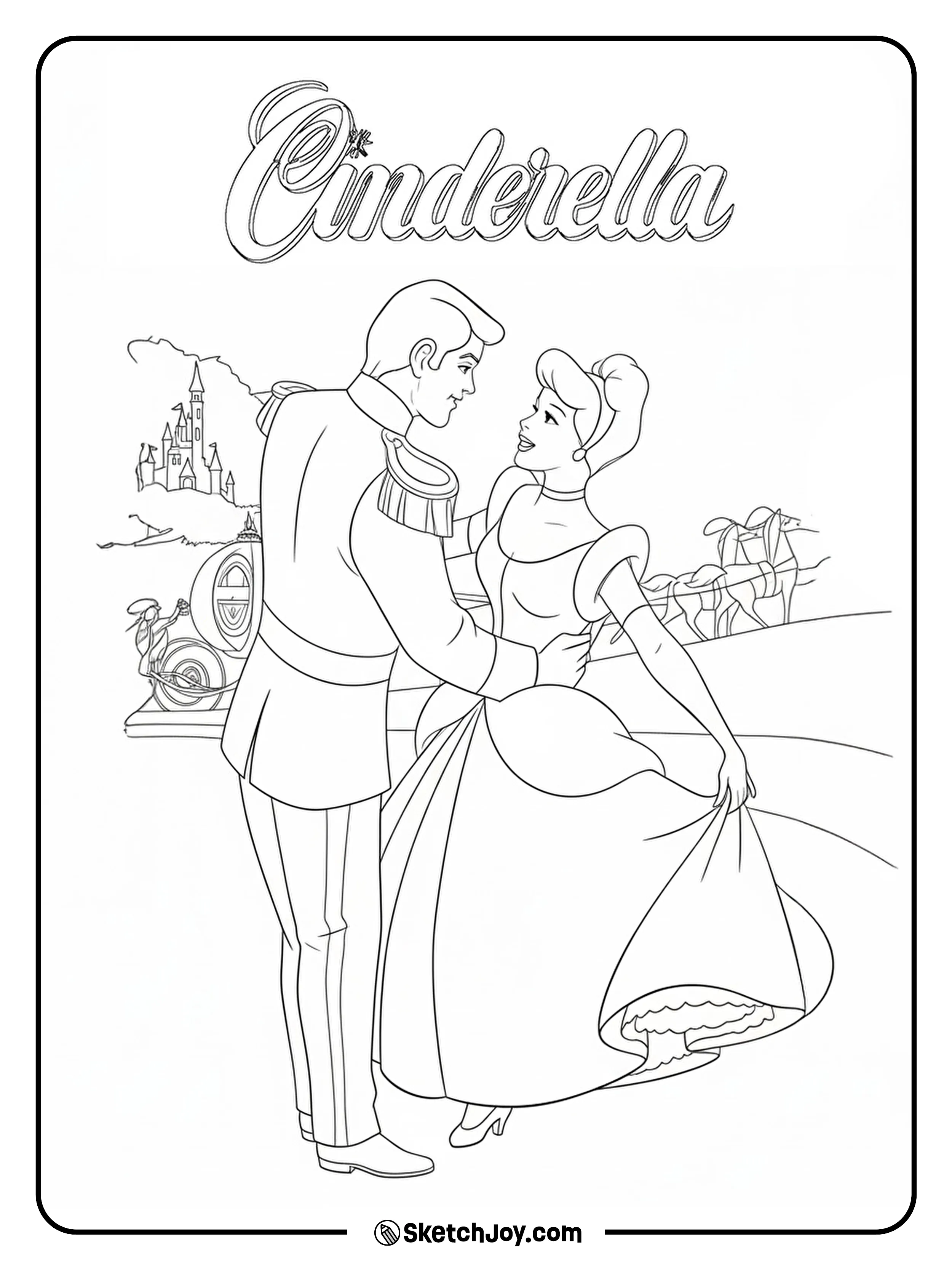Cinderella and the Prince share a gentle waltz
