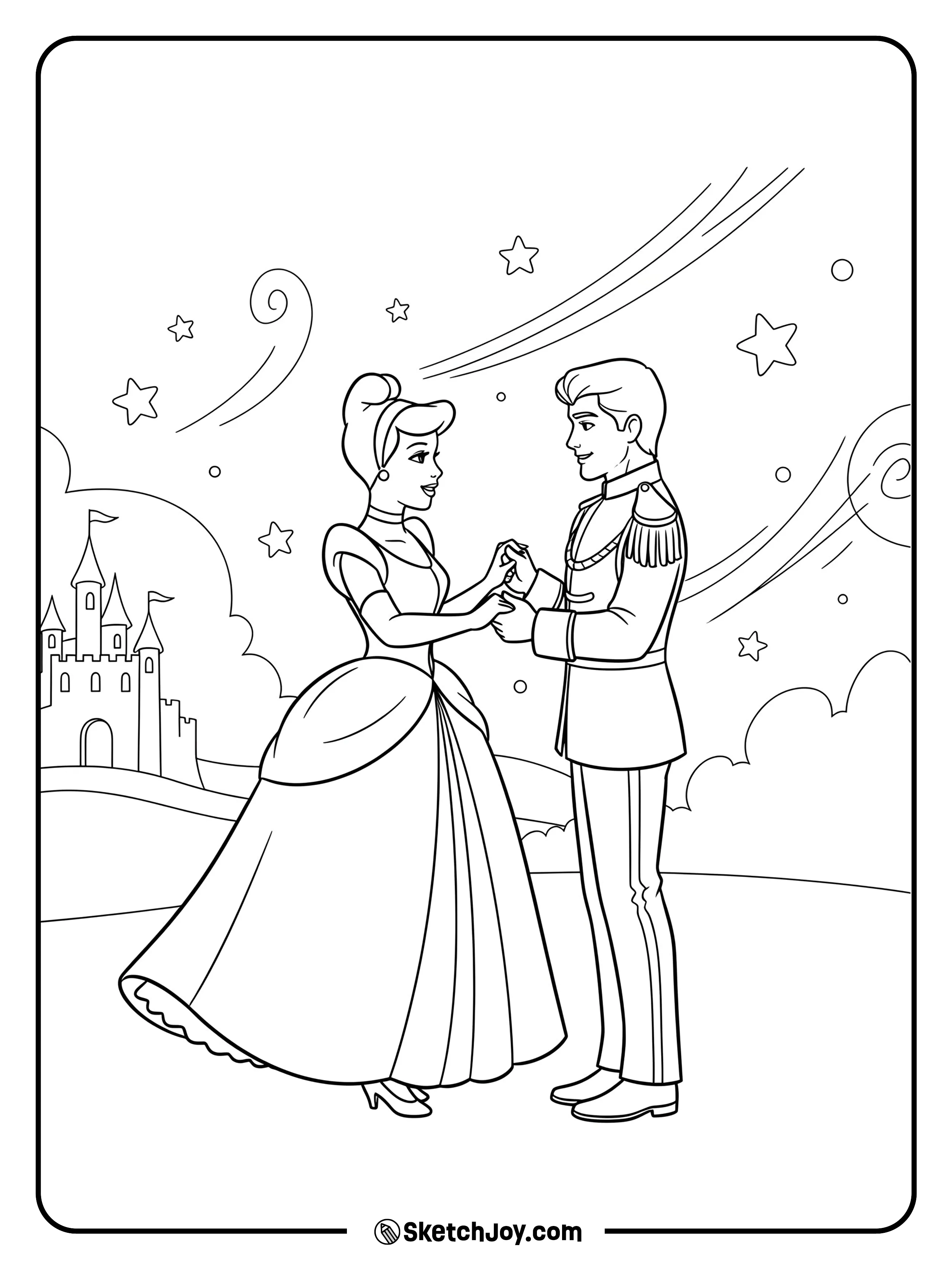 Cinderella dancing with the prince
