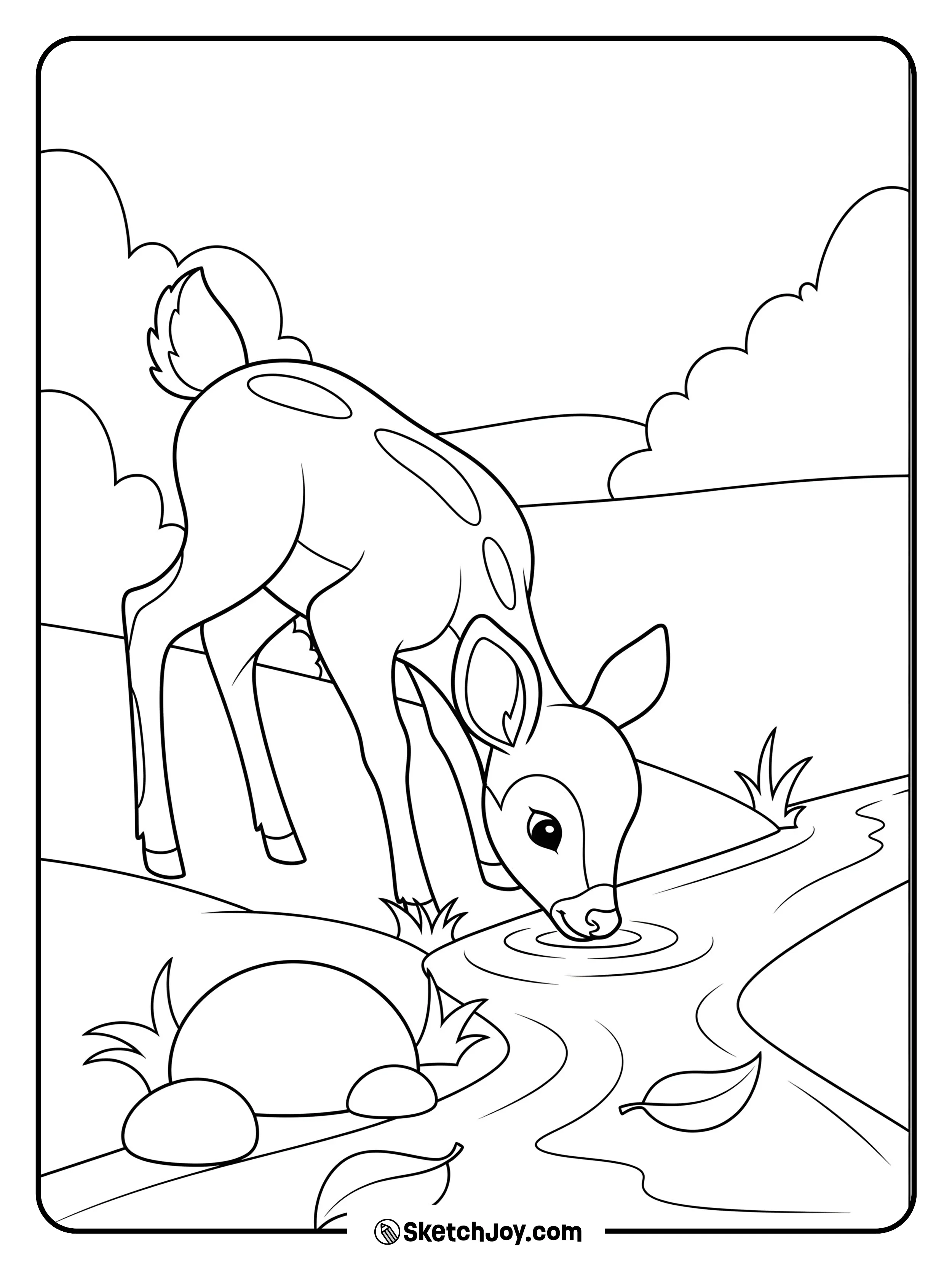 A gentle pause for a forest drink.