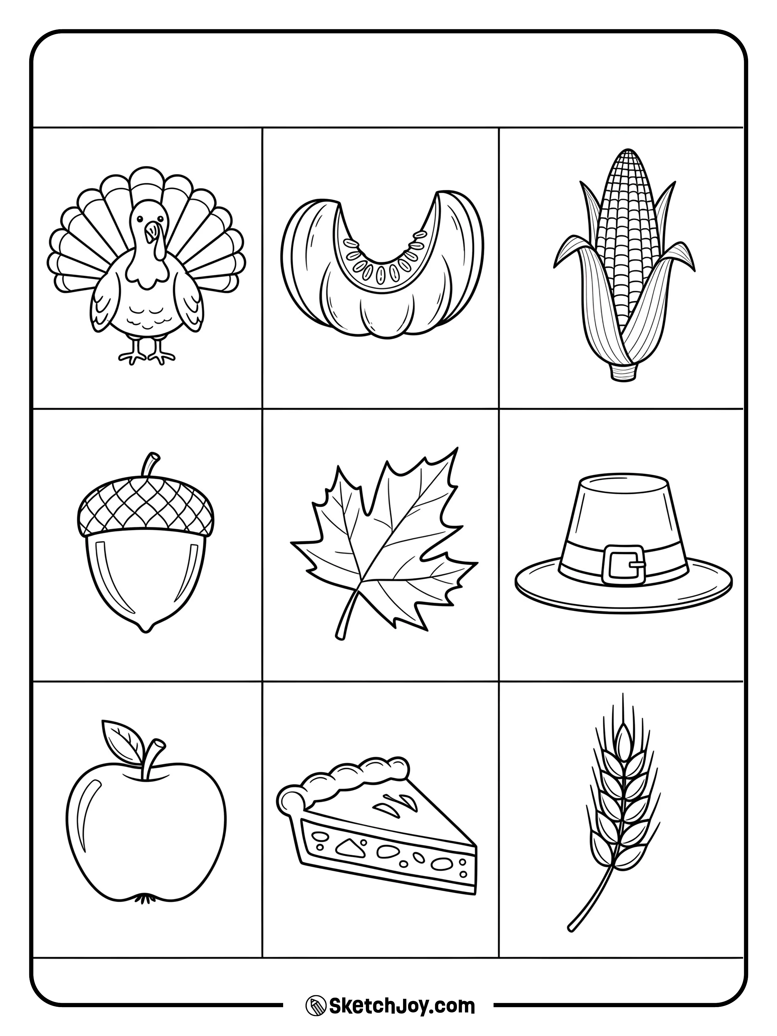 A tidy grid of small Thanksgiving icons.