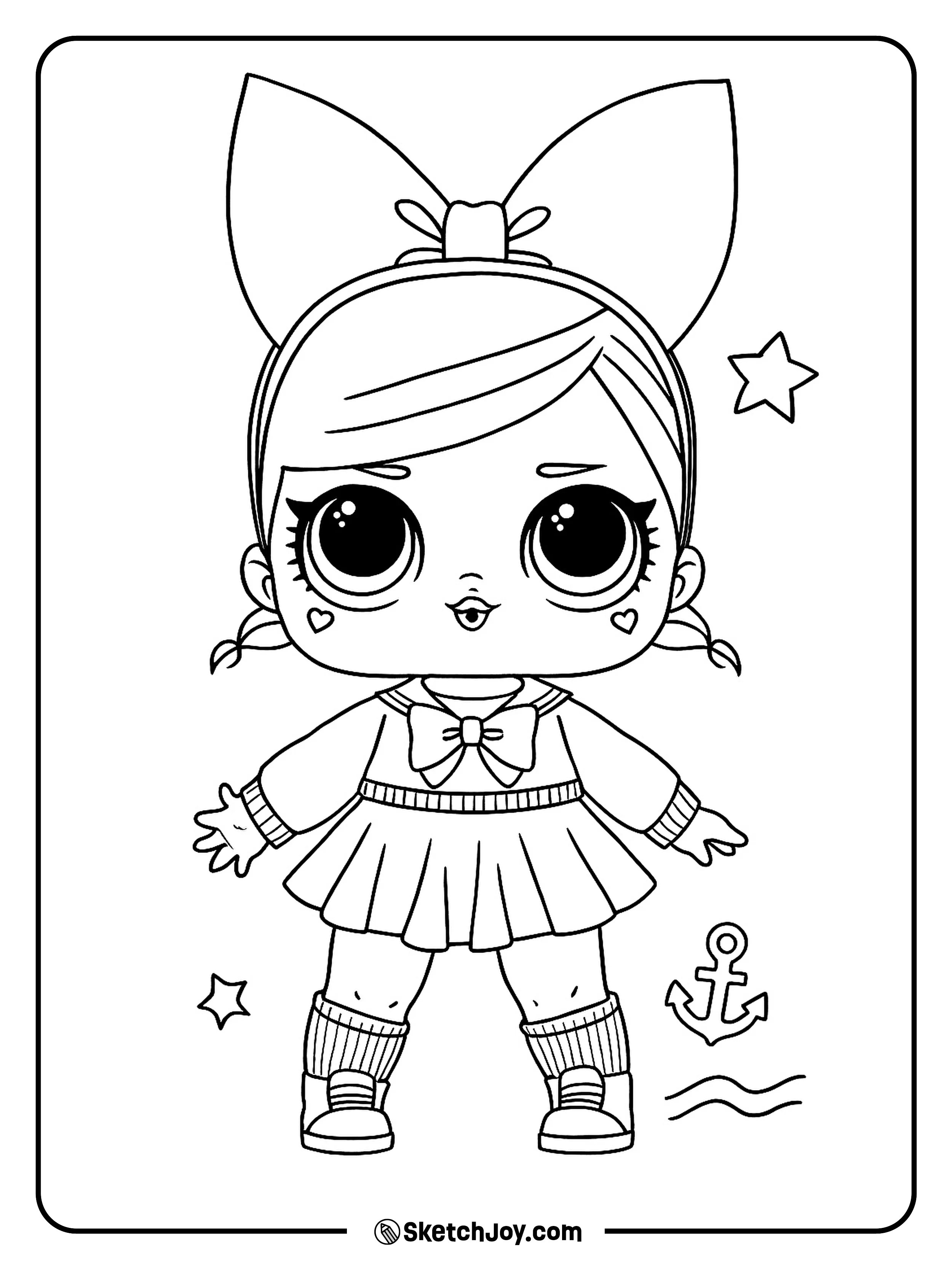 Fanime smiles in her sailor-inspired school outfit