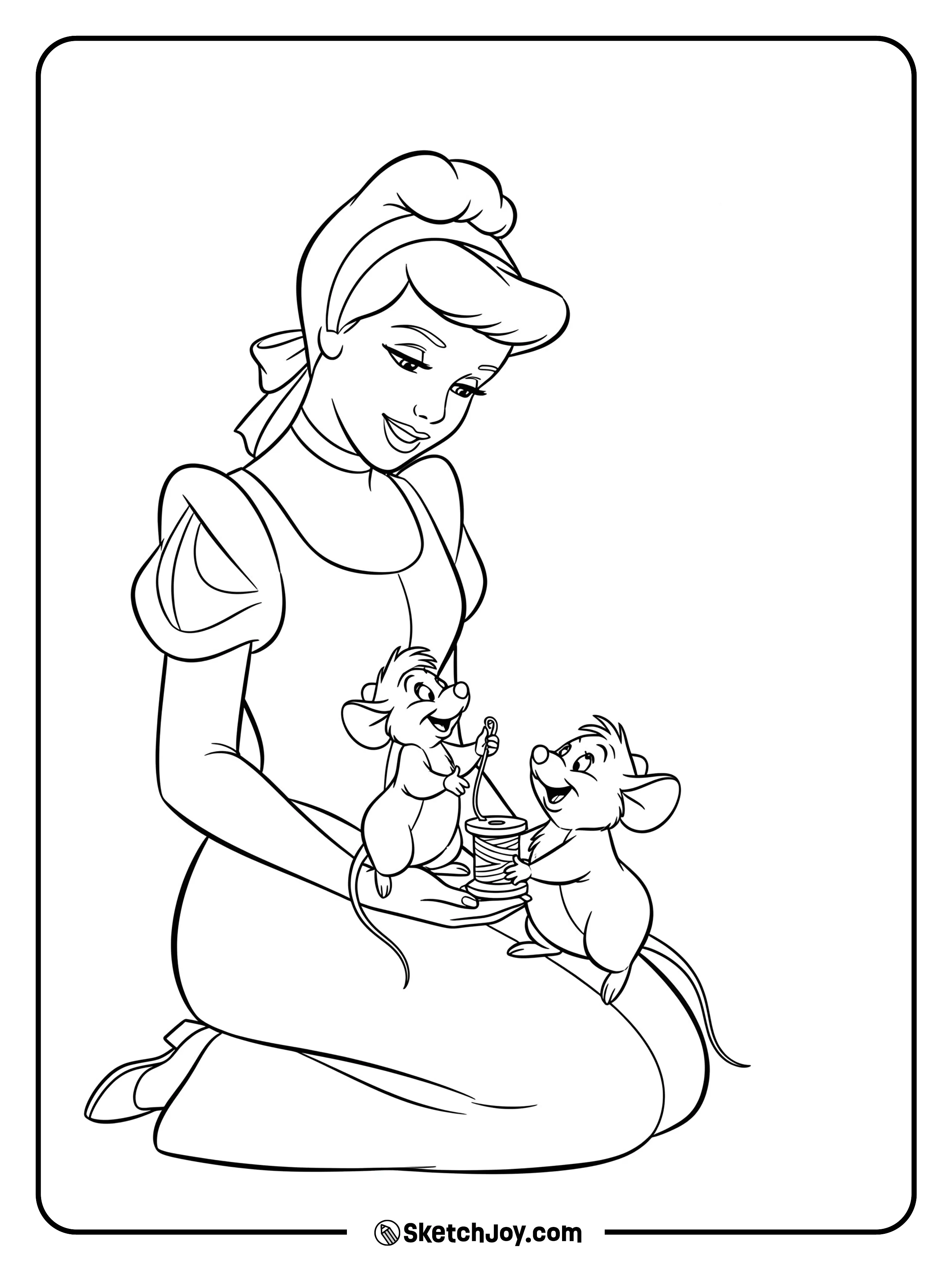 Animal pals by her side.