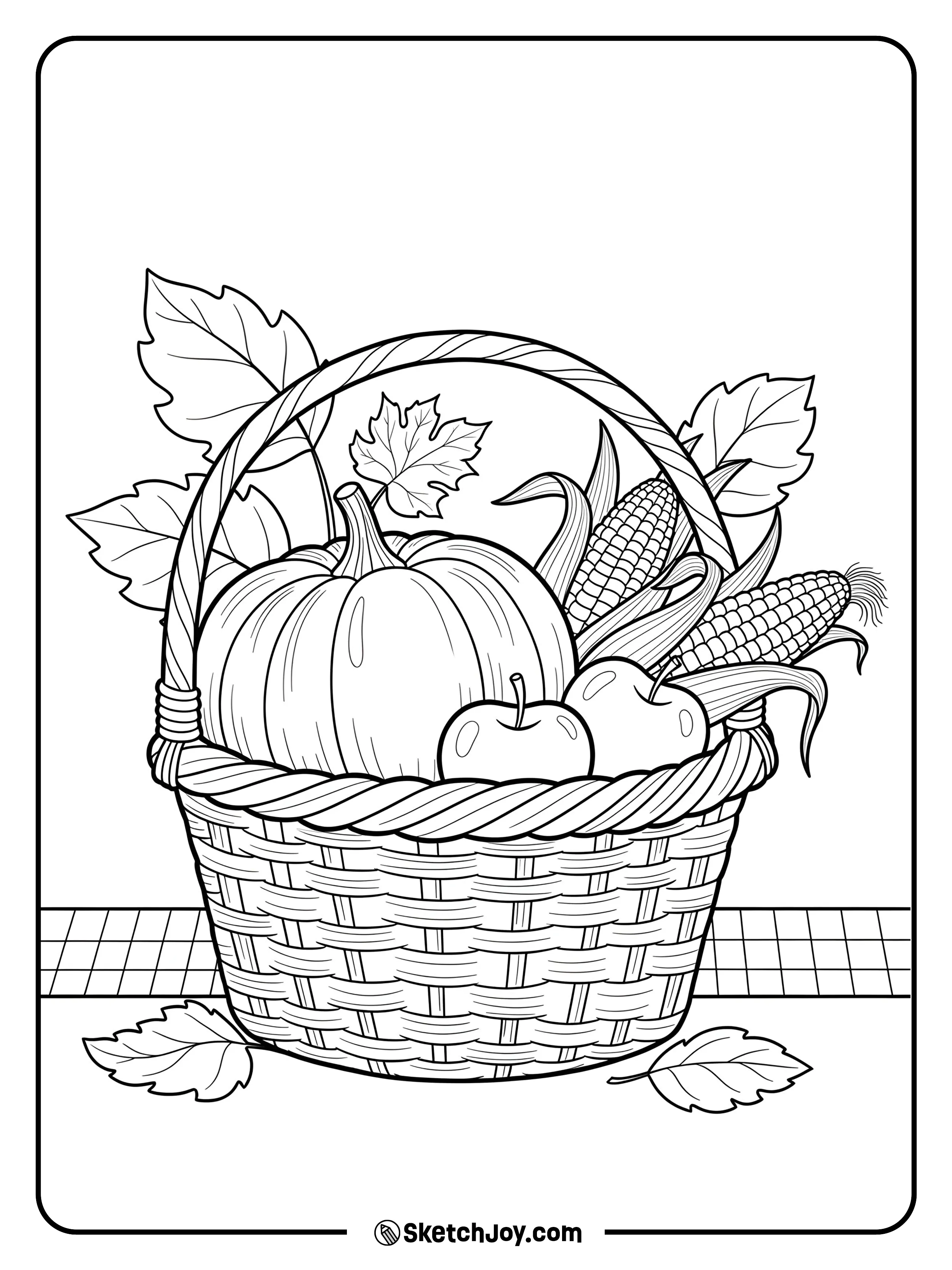 A brimming basket of autumn goodies.