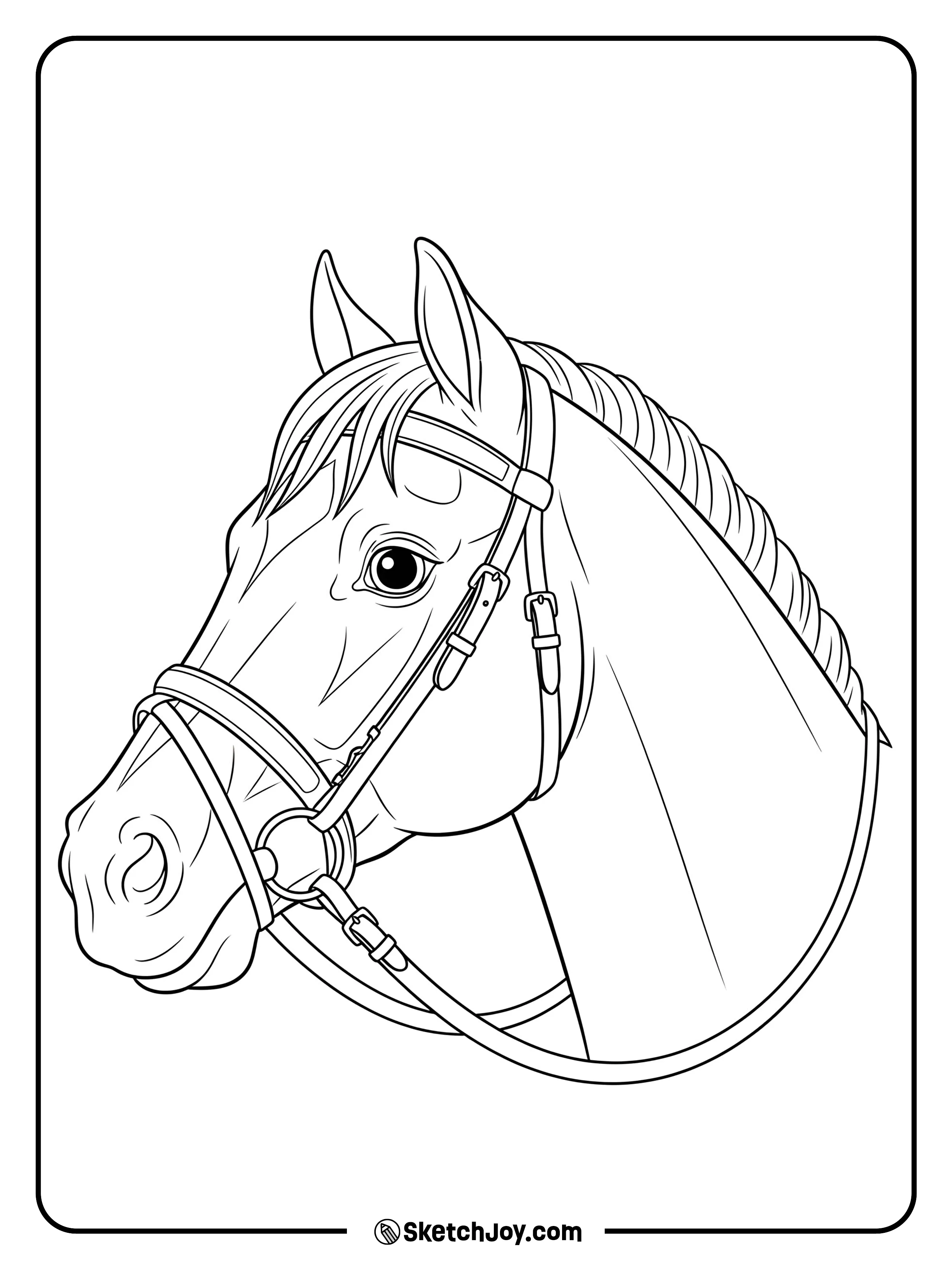 A close-up portrait for easy coloring.