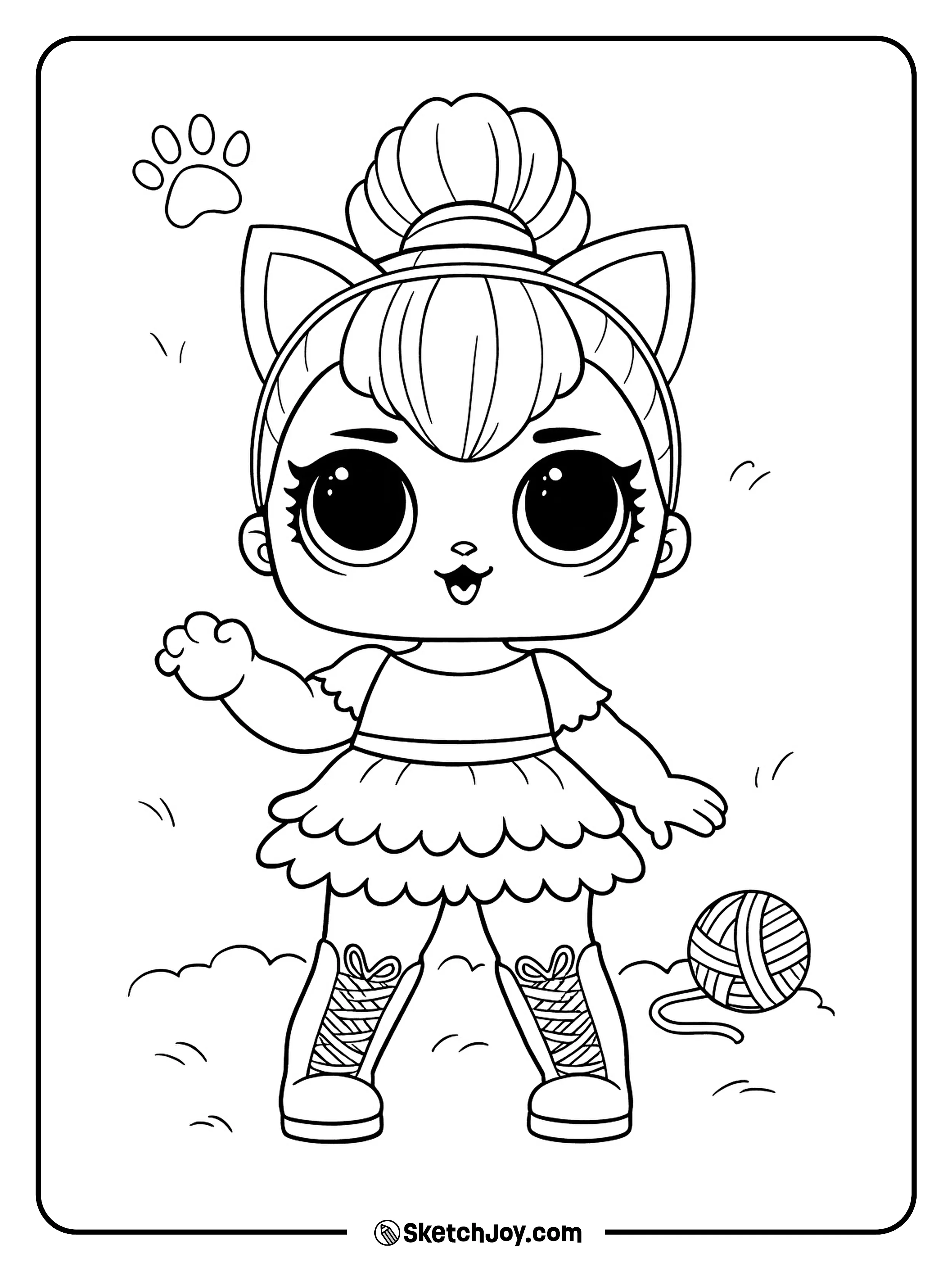 Kitty Queen wears her kitty-ear headband and glam look.