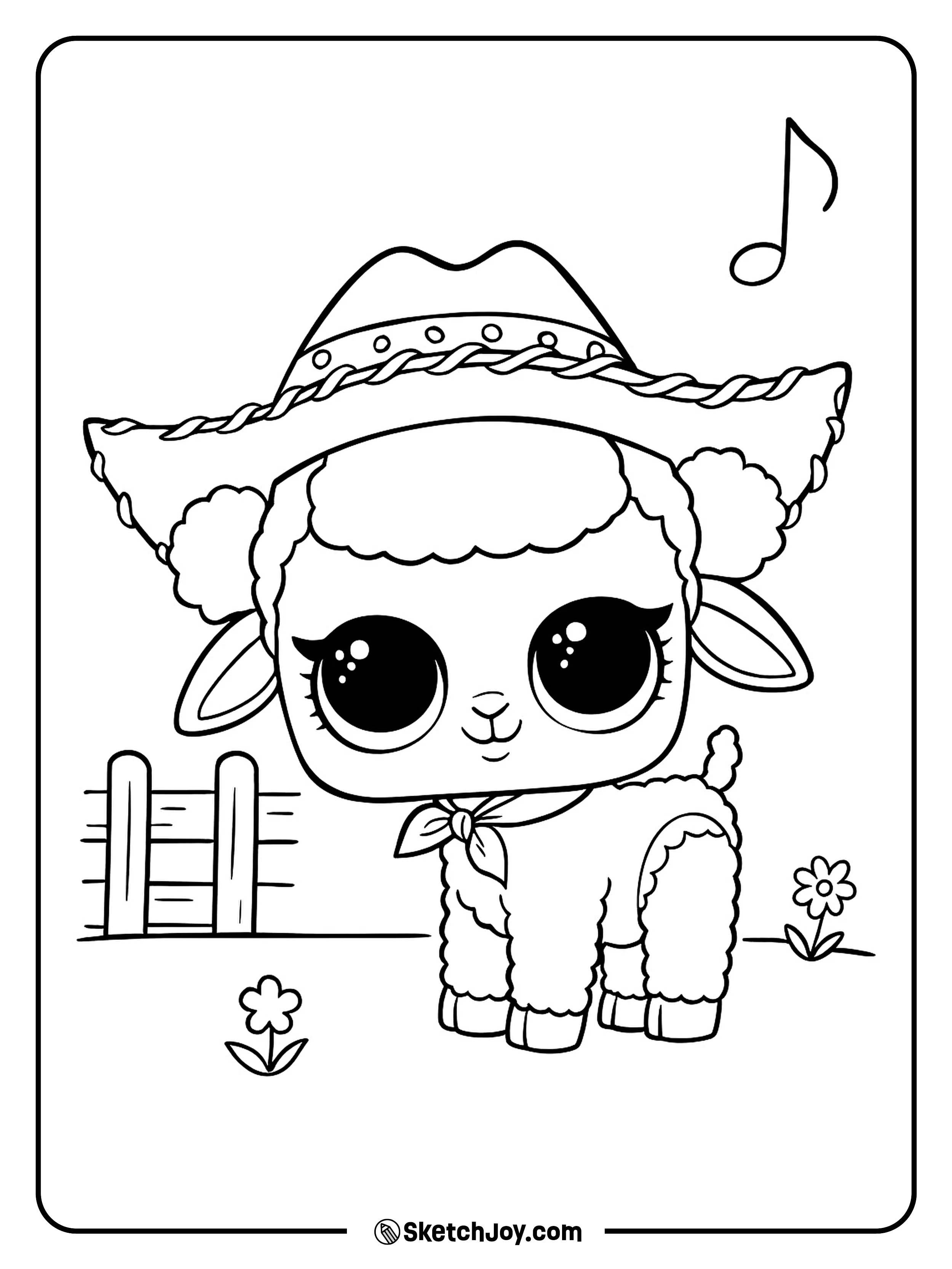 Lamb Dancer stands proudly in a cowboy hat