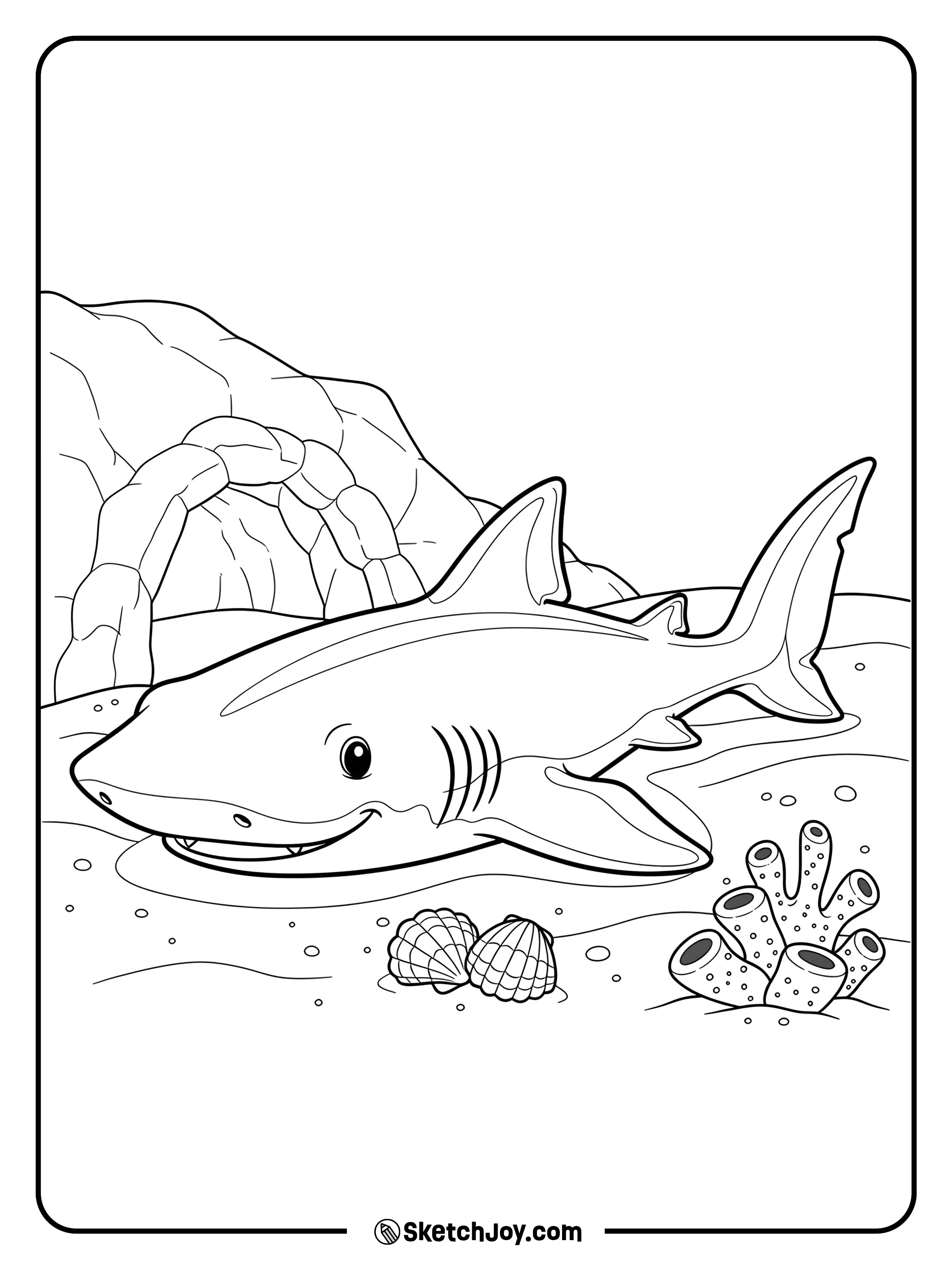 A sleepy nurse shark rests on warm sand