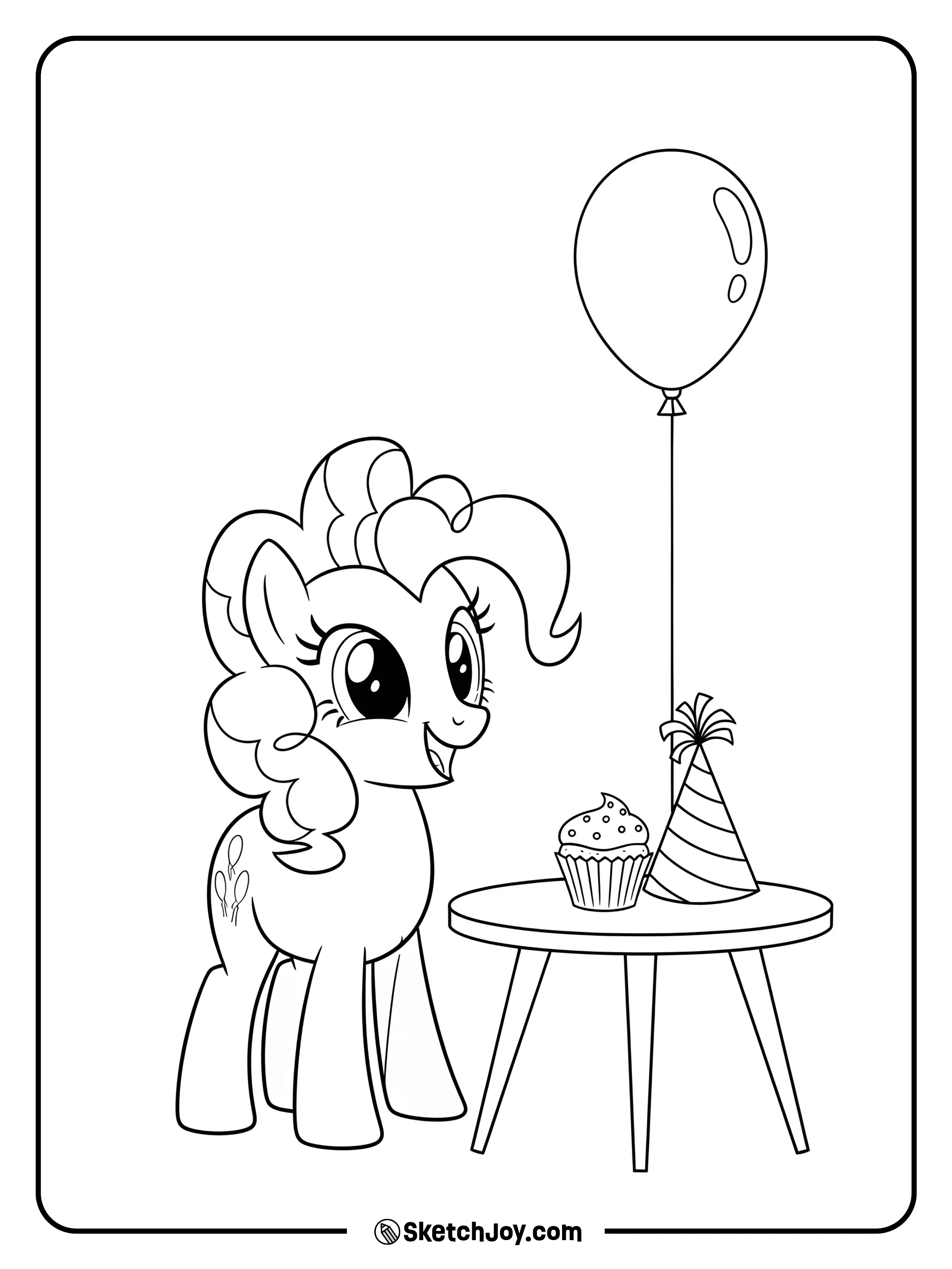 Pinkie Pie gets party-ready with a sweet treat.