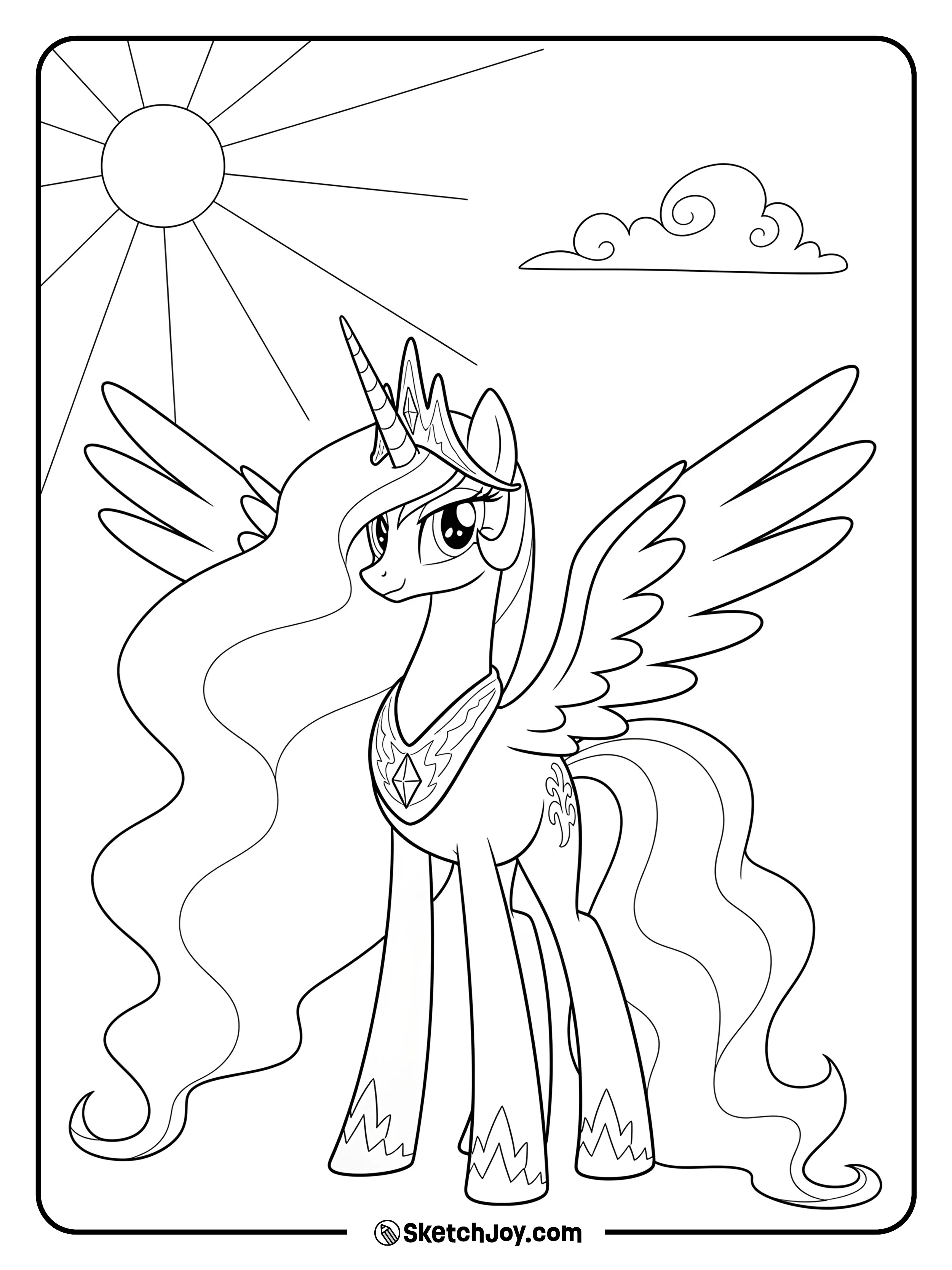 Celestia lifts the morning sun with grace.