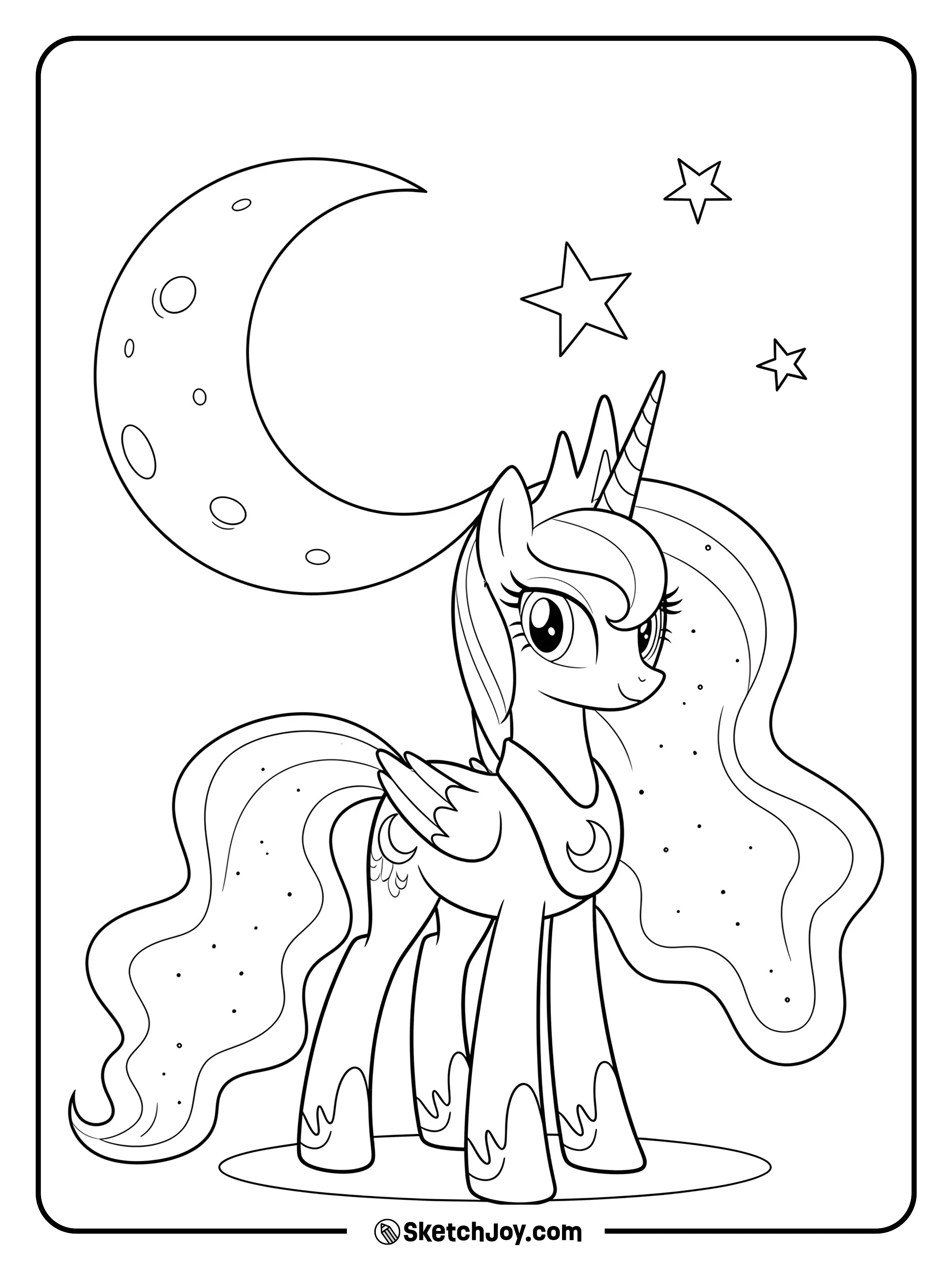 Luna watches over the moonlit sky.