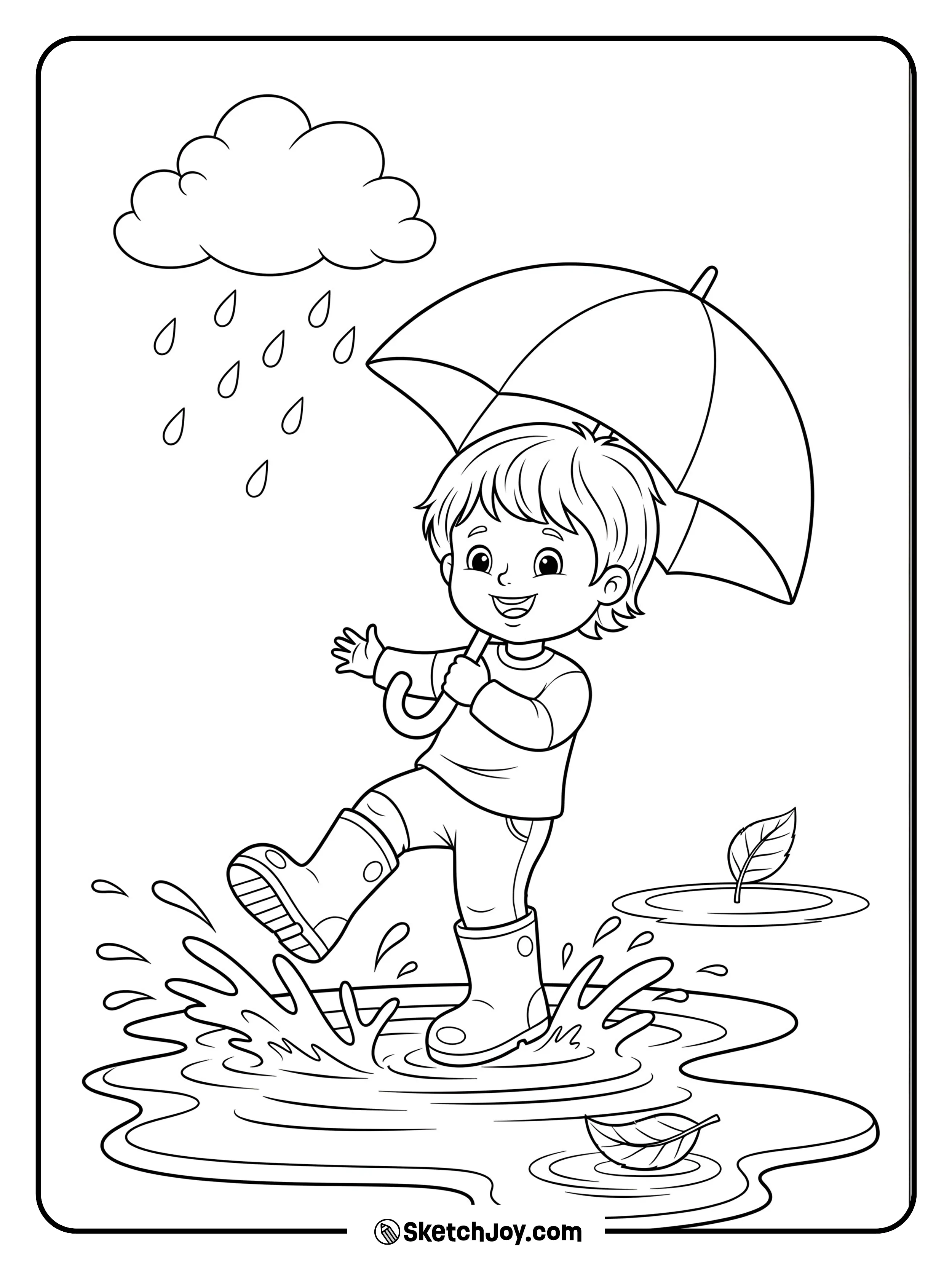 Stomping in puddles after an autumn shower.