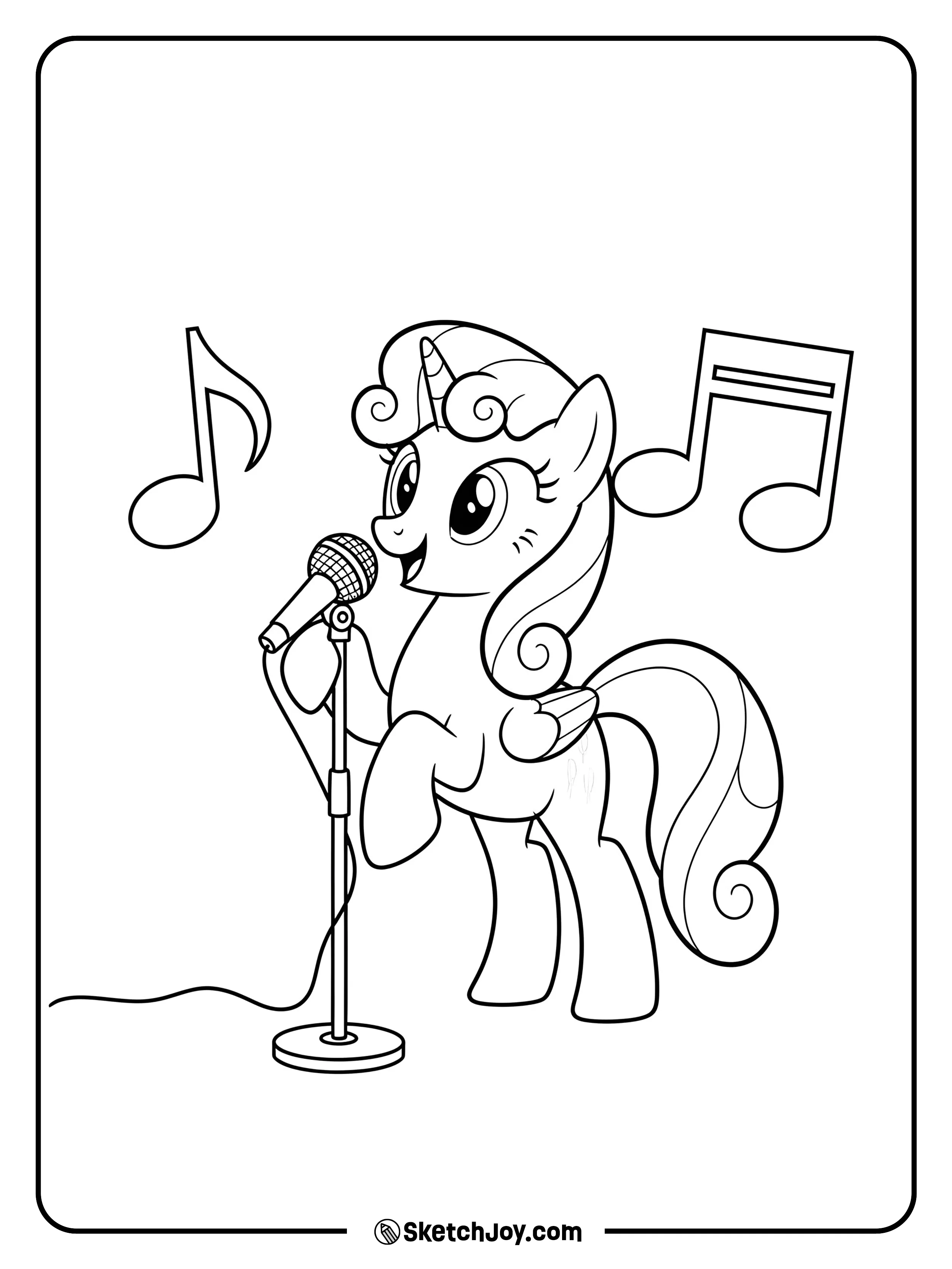 Sweetie Belle practices her song.