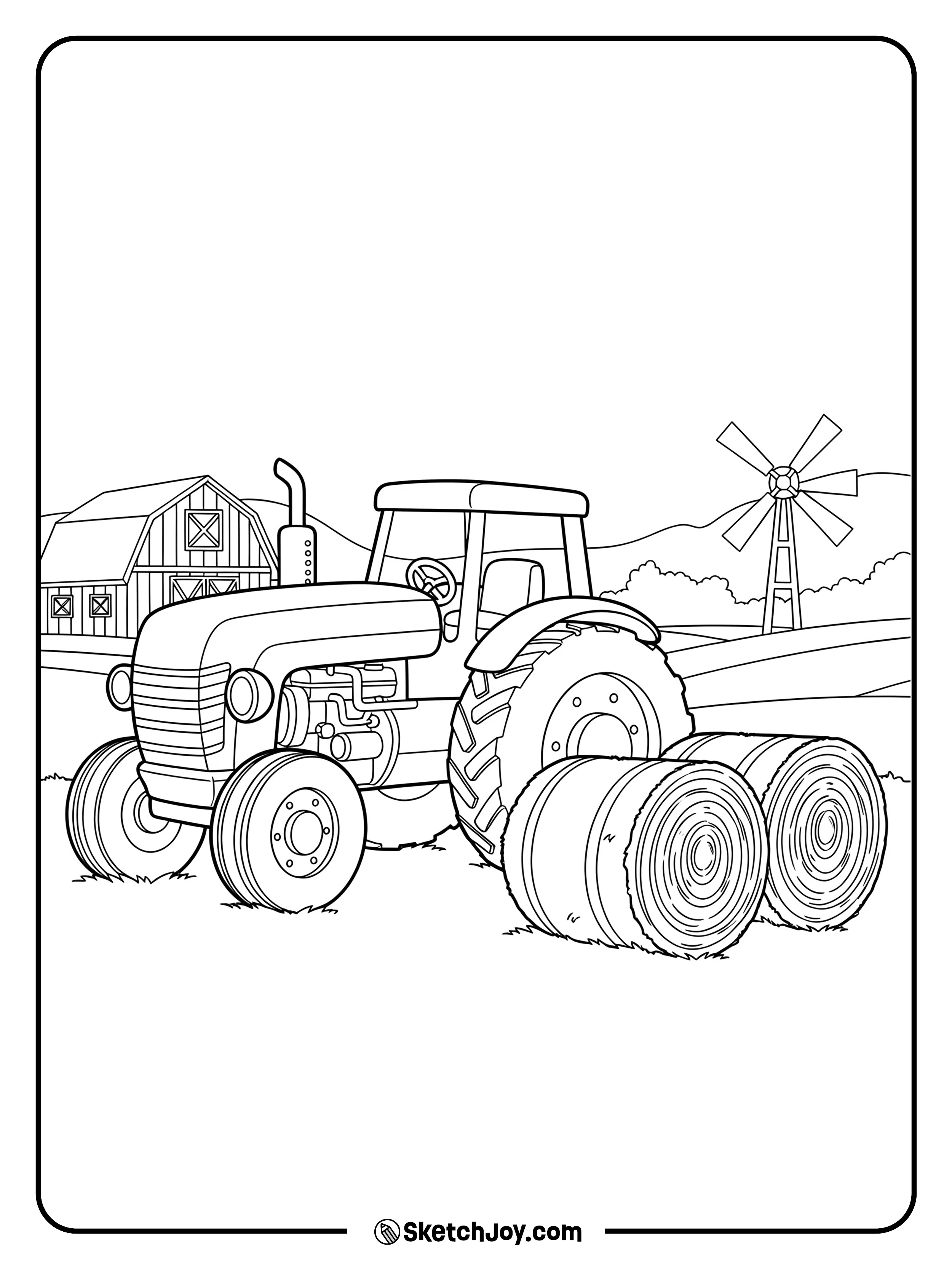 A little farm scene with a sturdy helper.