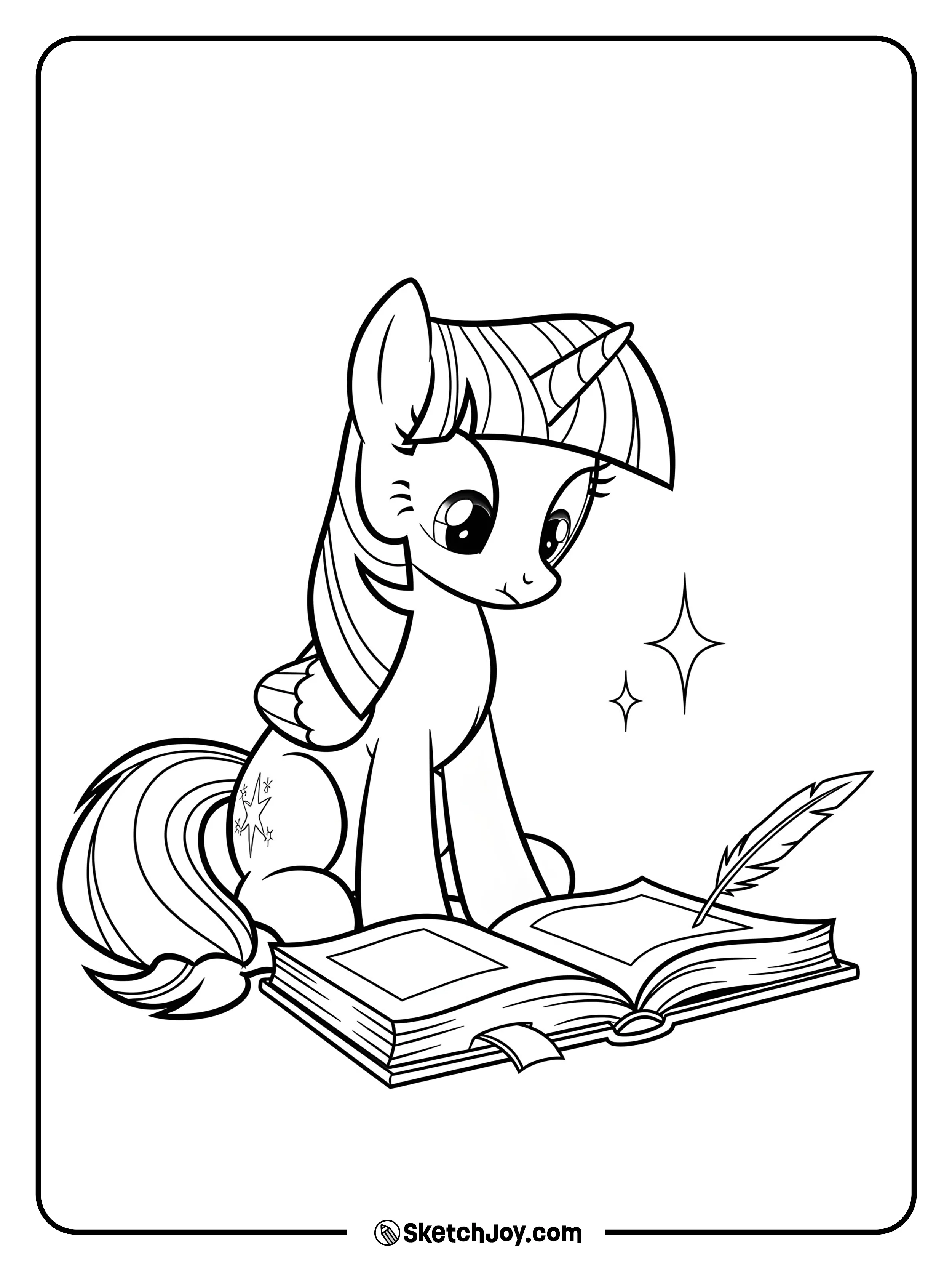 Twilight studies a new spell from her book.